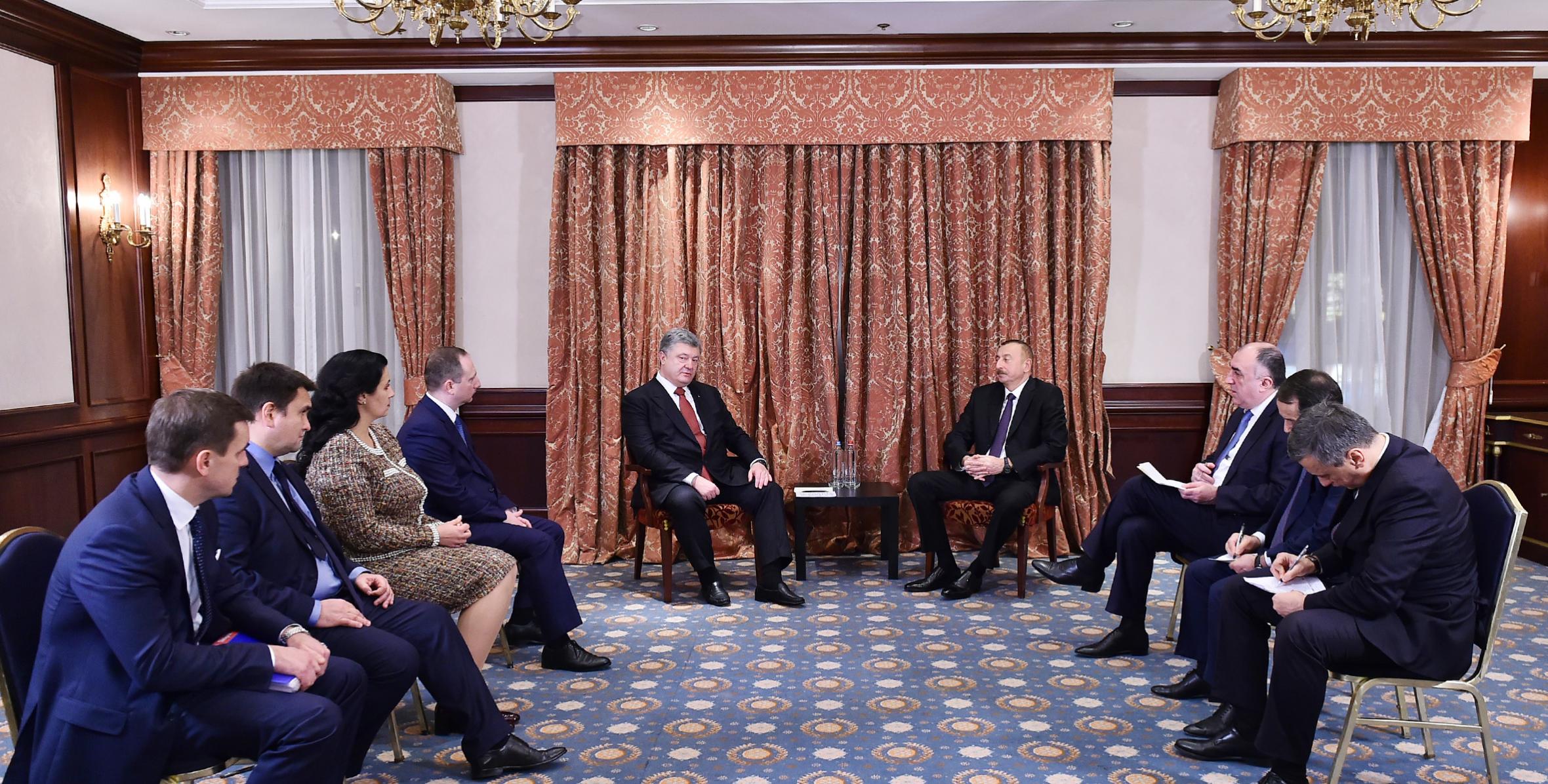 İlham Əliyevin və Ukrayna Prezidenti Petro Poroşenkonun Brüsseldə görüşü olub