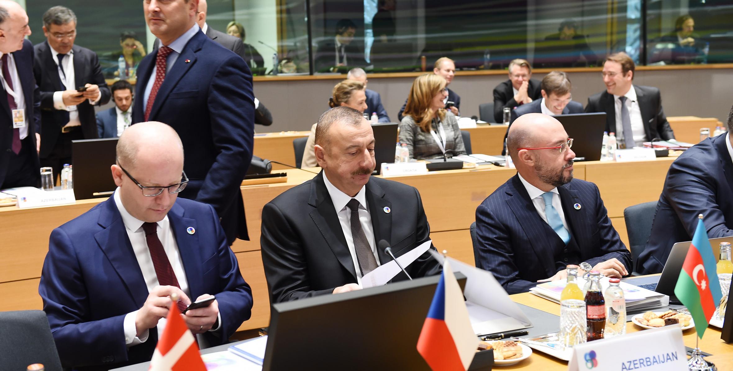Ильхам Алиев принял участие в Саммите Восточного партнерства Европейского Союза в Брюсселе