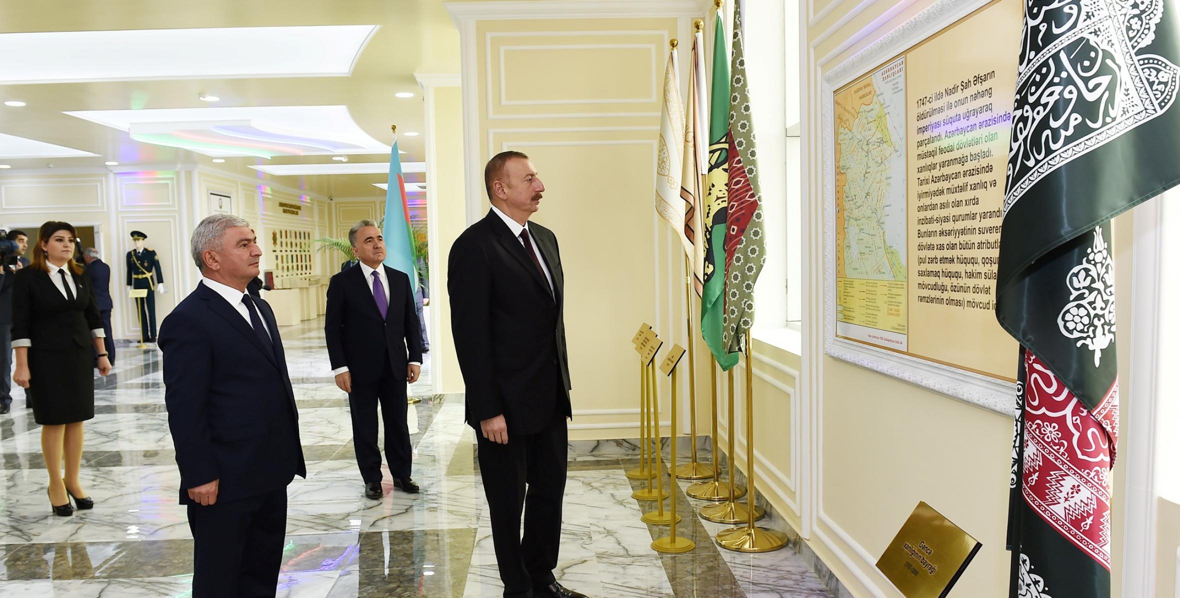 Ильхам Алиев в рамках поездки в Агджабединский район принял участие в открытии Музея Флага