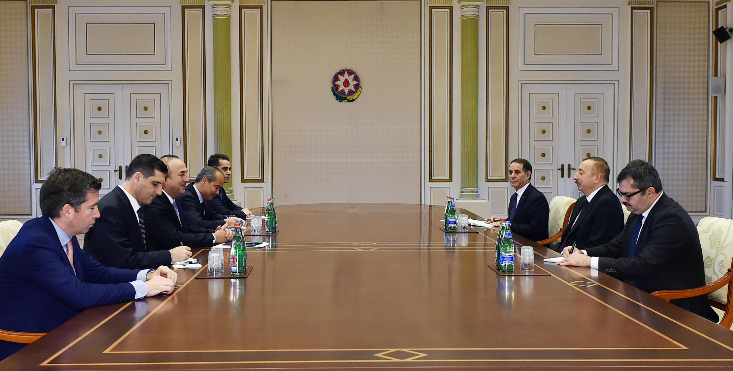Ilham Aliyev received delegation led by Turkish foreign minister