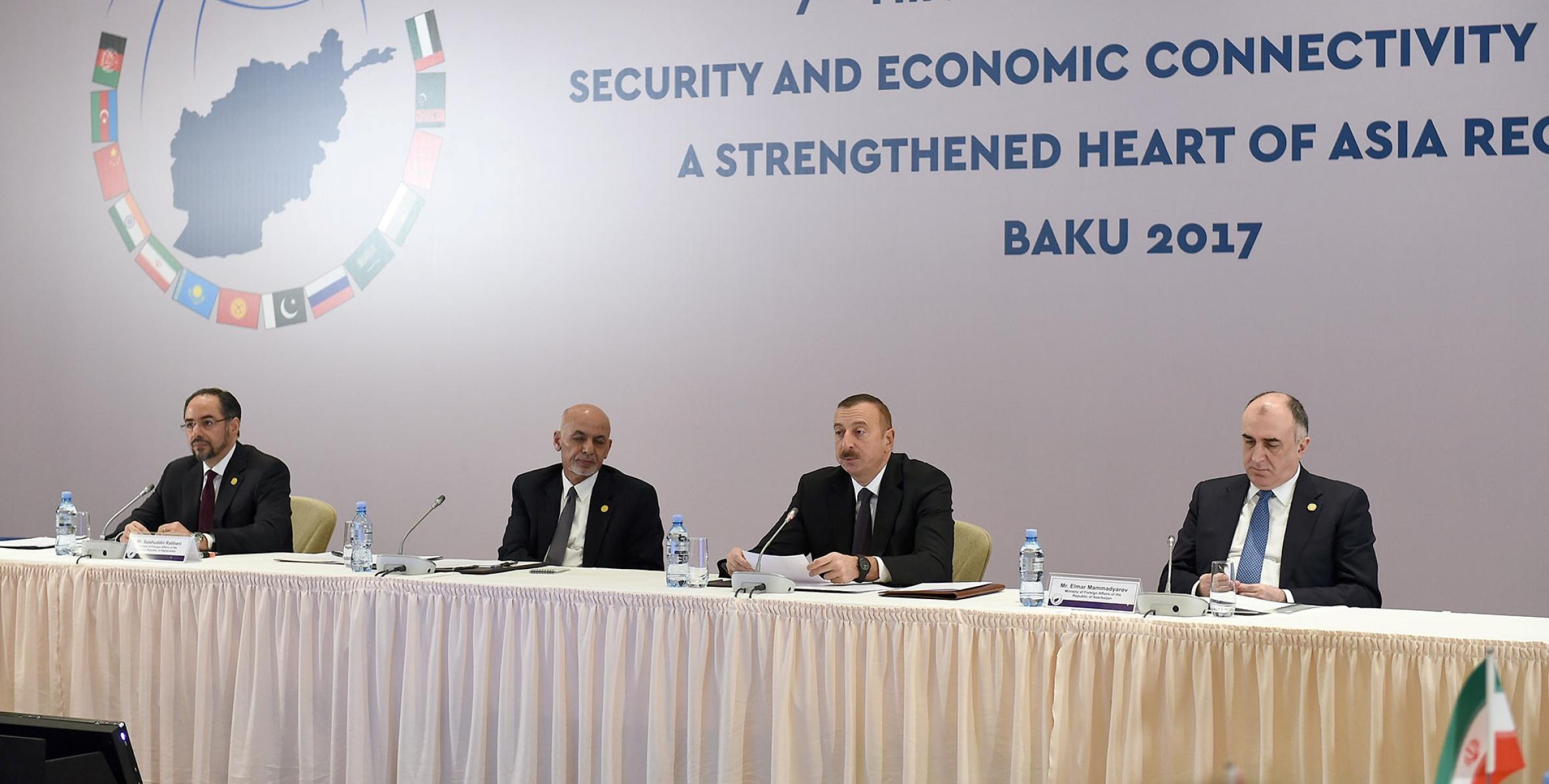 Ilham Aliyev and President of the Islamic Republic of Afghanistan Mohammad Ashraf Ghani attended the conference