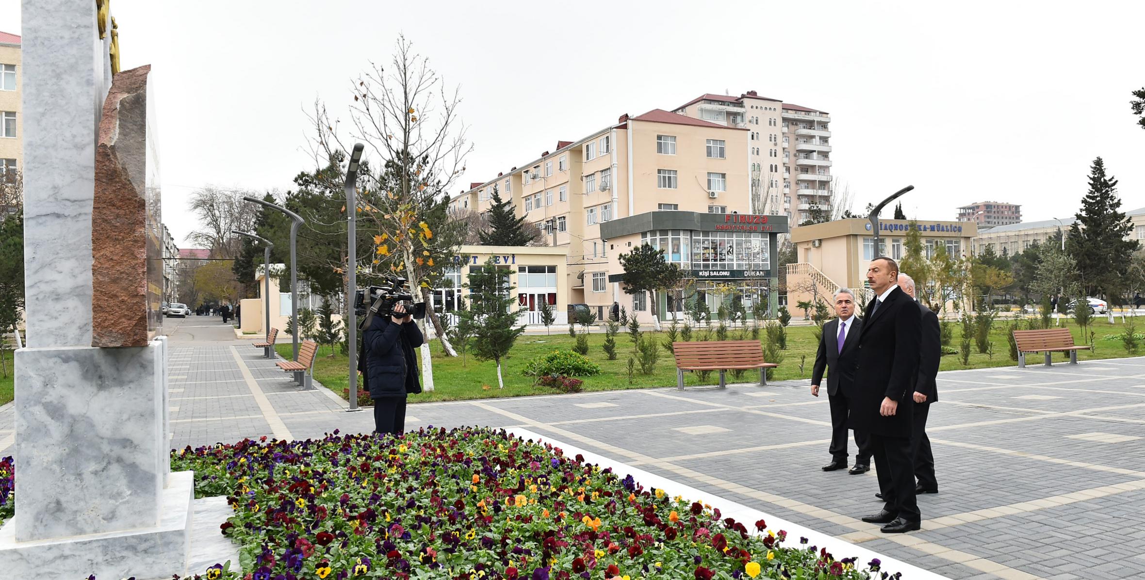 Ильхам Алиев в рамках поездки в Сумгайыт ознакомился с условиями, созданными в городском парке Людвигсхафен после капитального ремонта
