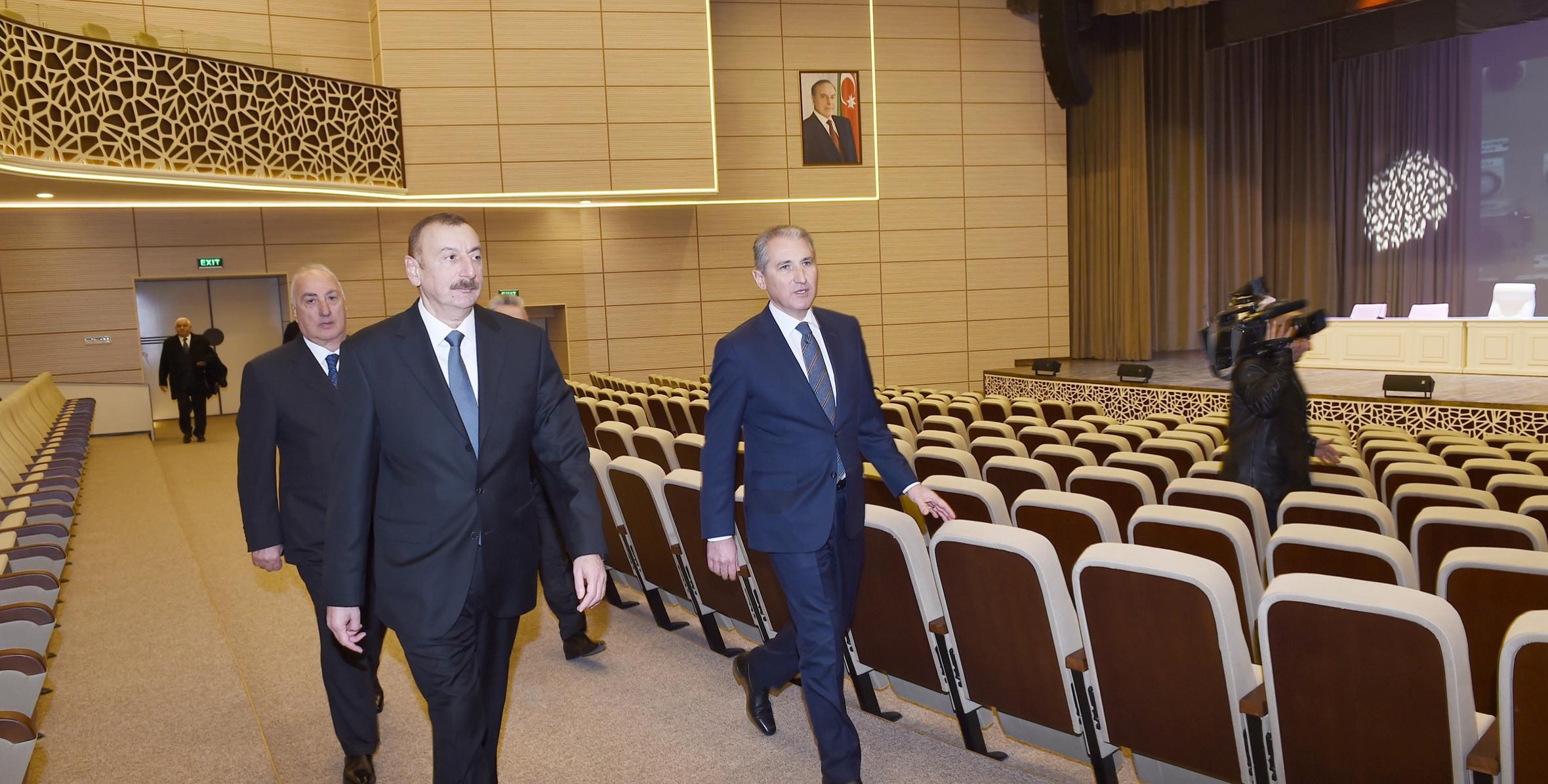 Ильхам Алиев в Сумгайыте ознакомился с условиями, созданными во Дворце культуры «Кимьячи» после капитального ремонта