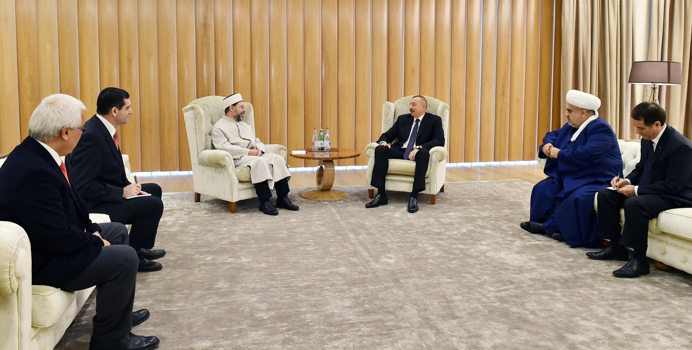 Ильхам Алиев встретился с председателем Управления по делам религий Турции
