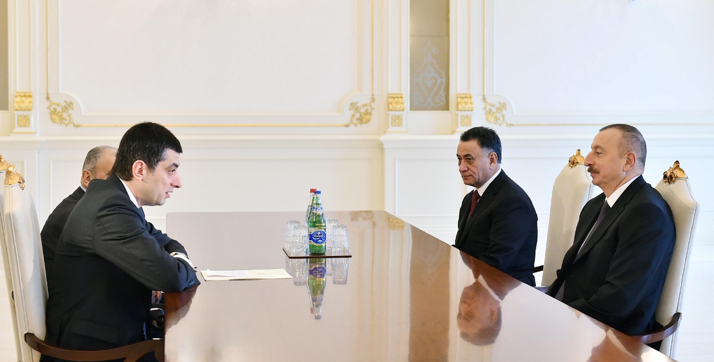 Ильхам Алиев принял заместителя премьер-министра – министра внутренних дел Грузии