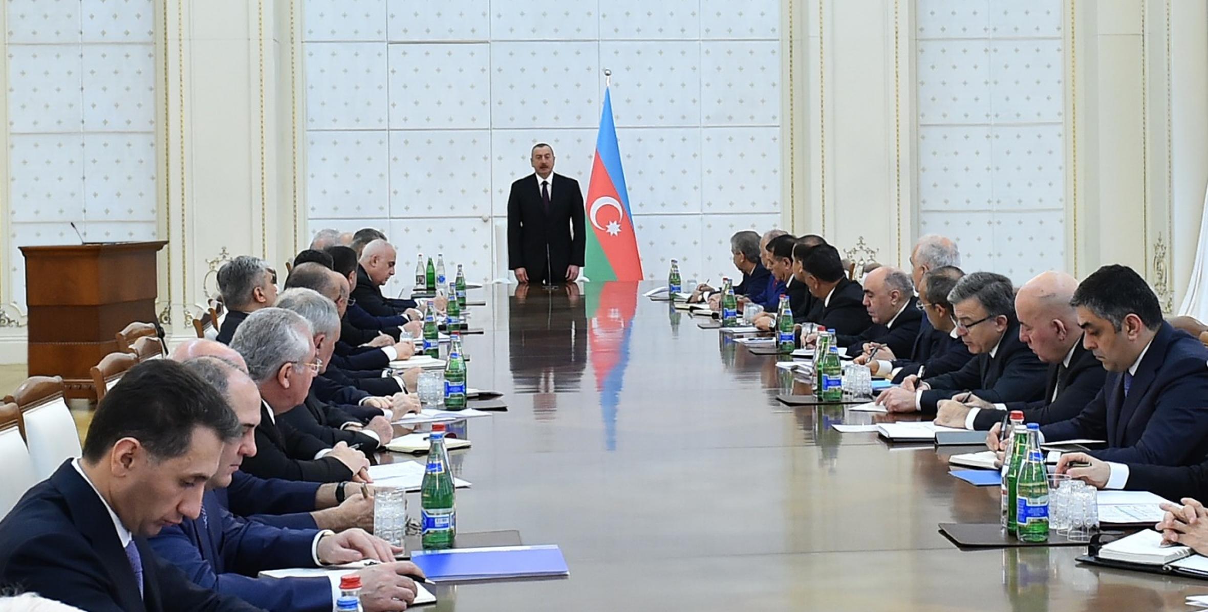 Opening speech by Ilham Aliyev at the meeting of Cabinet of Ministers dedicated to results of socioeconomic development of 2017 and objectives for future