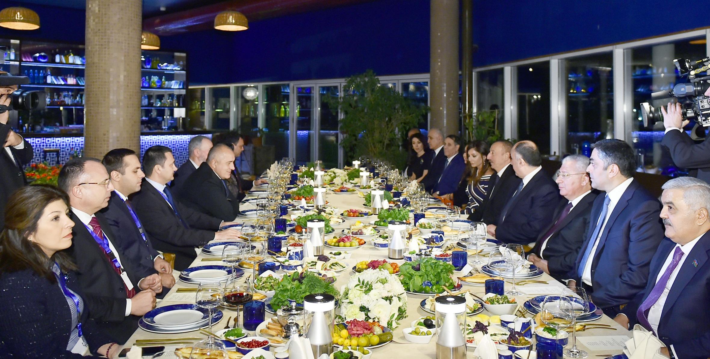 Ilham Aliyev and Prime Minister Boyko Borisov dined together