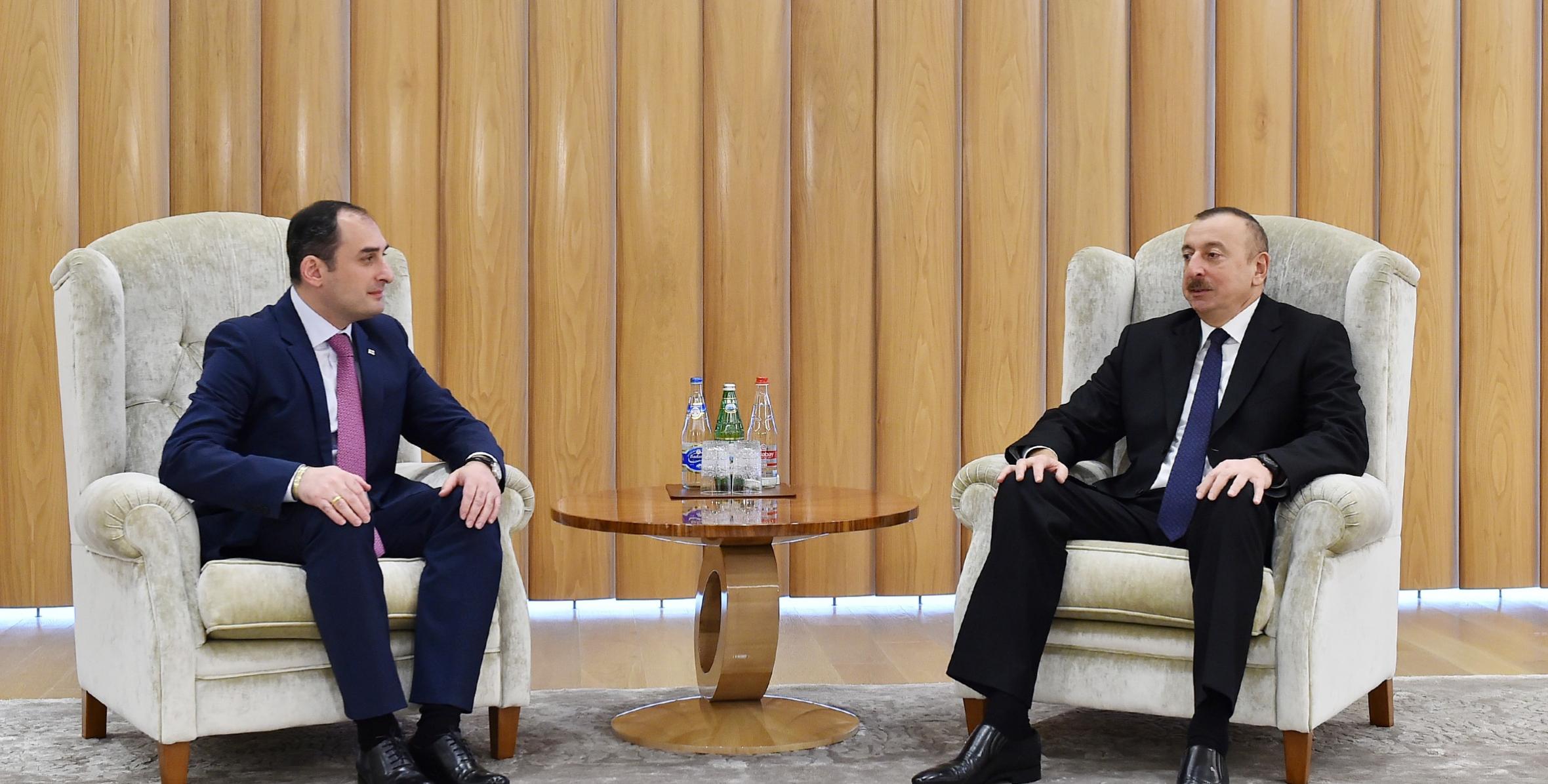 İlham Əliyev Gürcüstanın Baş nazirinin birinci müavini ilə görüşüb