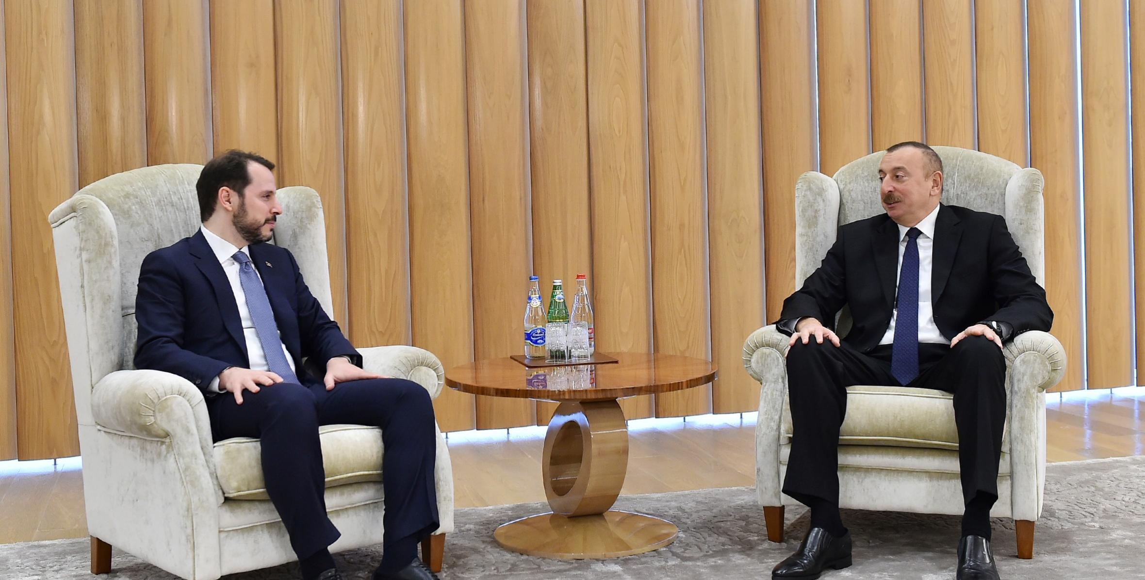 Ильхам Алиев встретился с министром энергетики и природных ресурсов Турции Бератом Албайраком