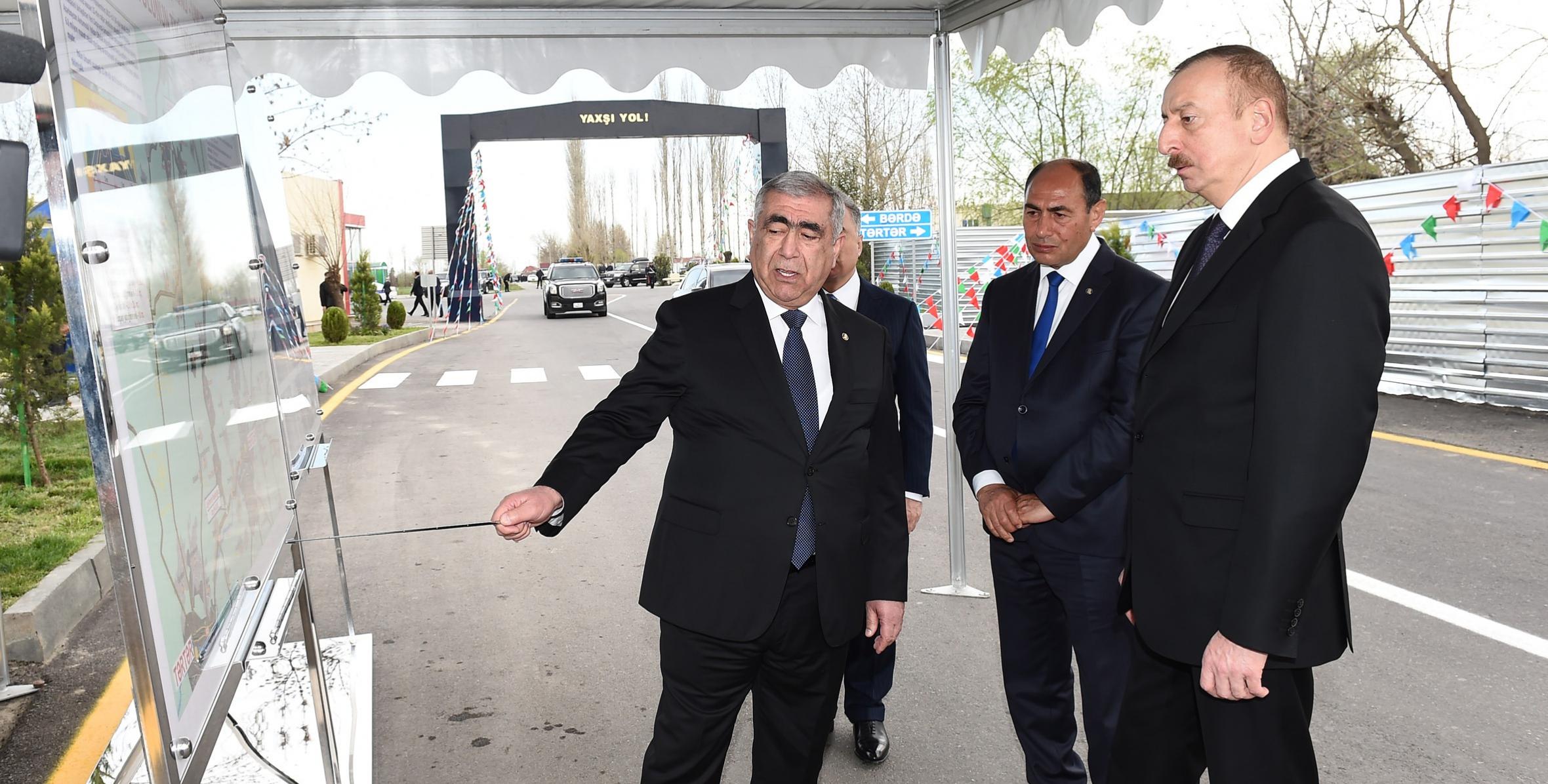 Ilham Aliyev opened newly-reconstructed Yeni Dashkand-Umudalilar highway in Barda