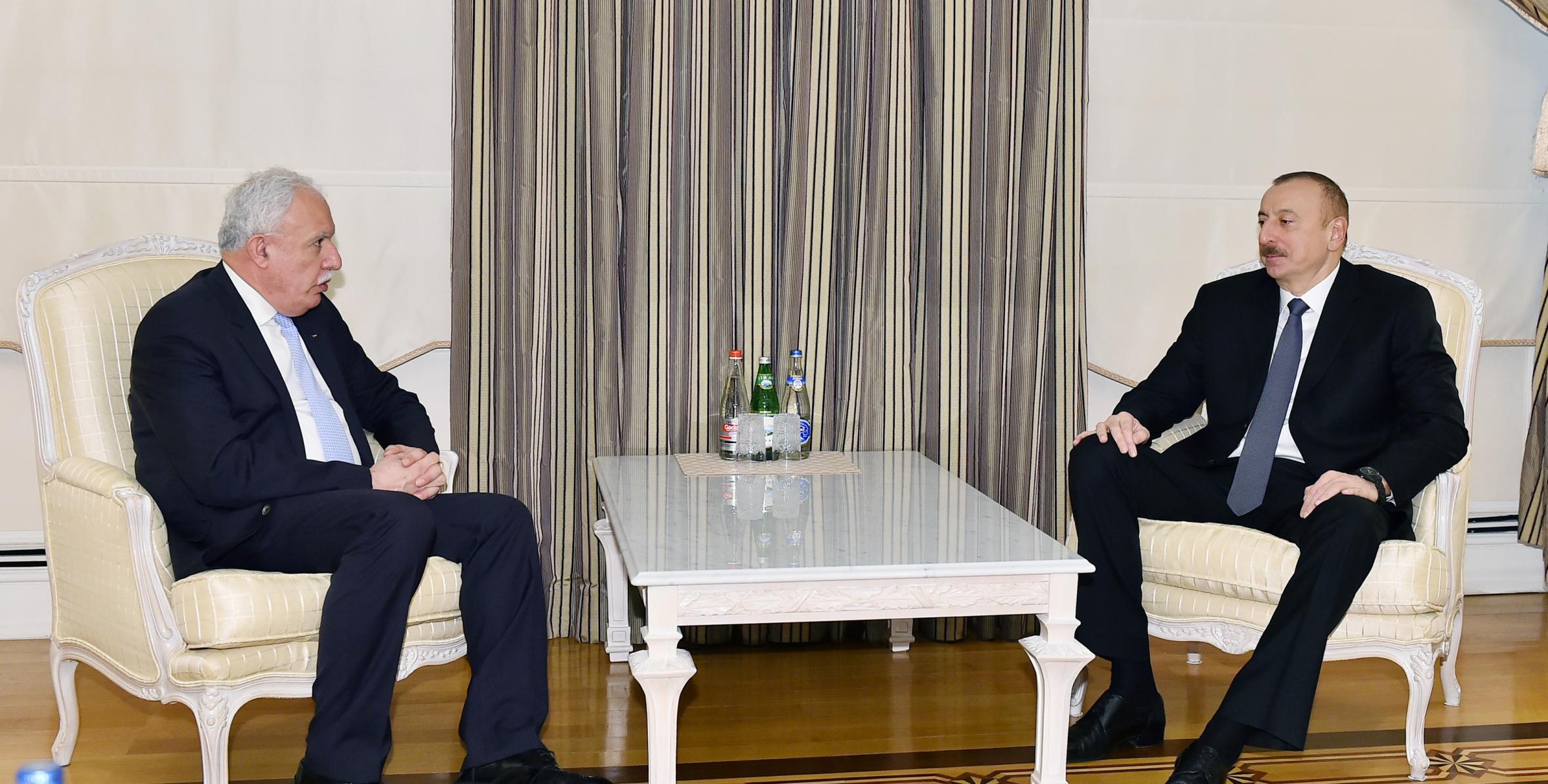 Ilham Aliyev received Palestinian foreign minister