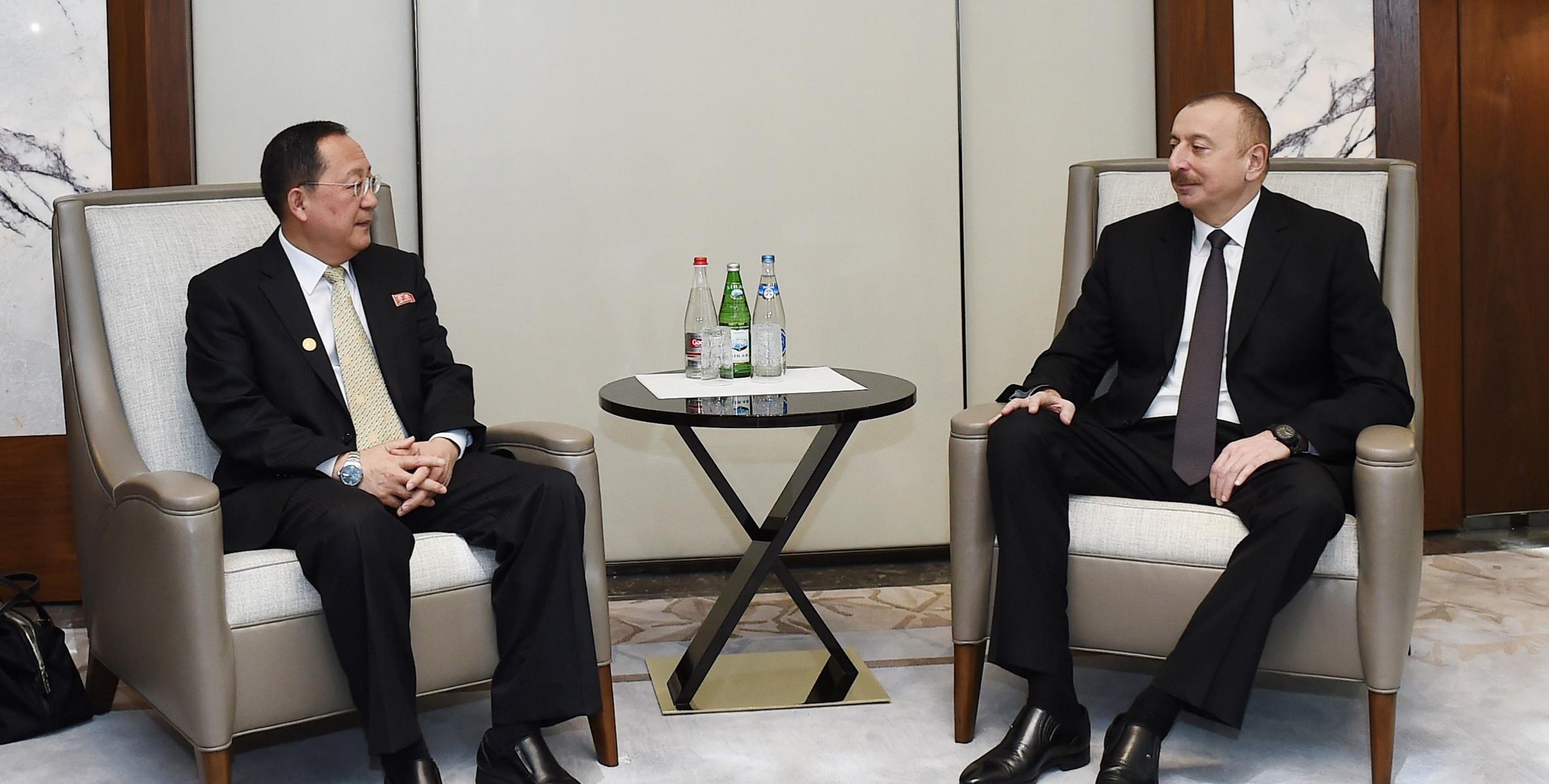 Ильхам Алиев встретился с министром иностранных дел Корейской Народно-Демократической Республики