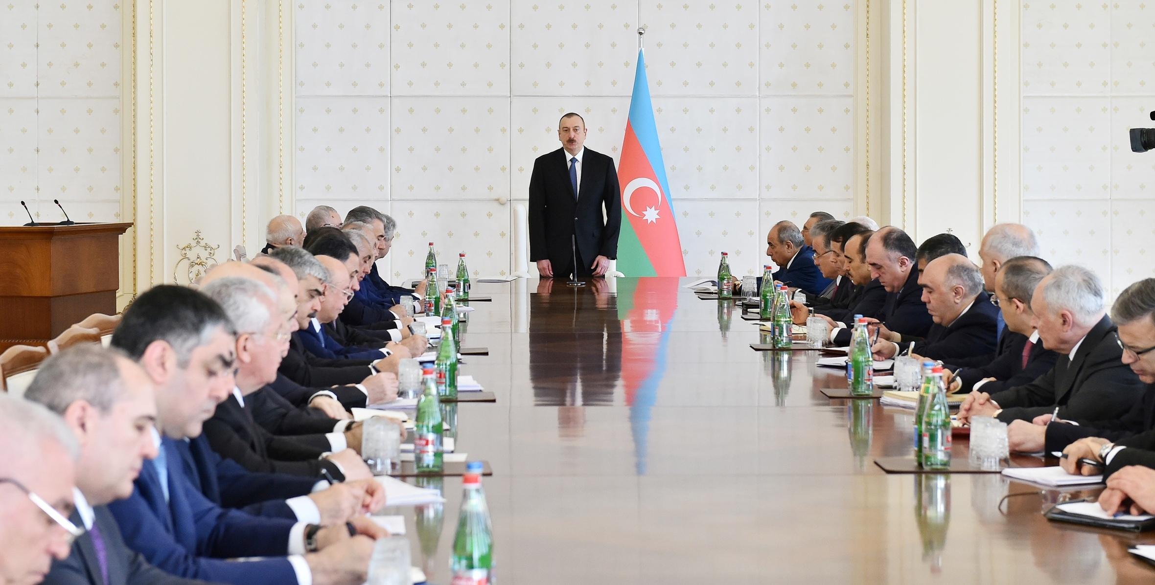 Opening speech by Ilham Aliyev at the Cabinet meeting on results of first quarter of 2018 and future tasks