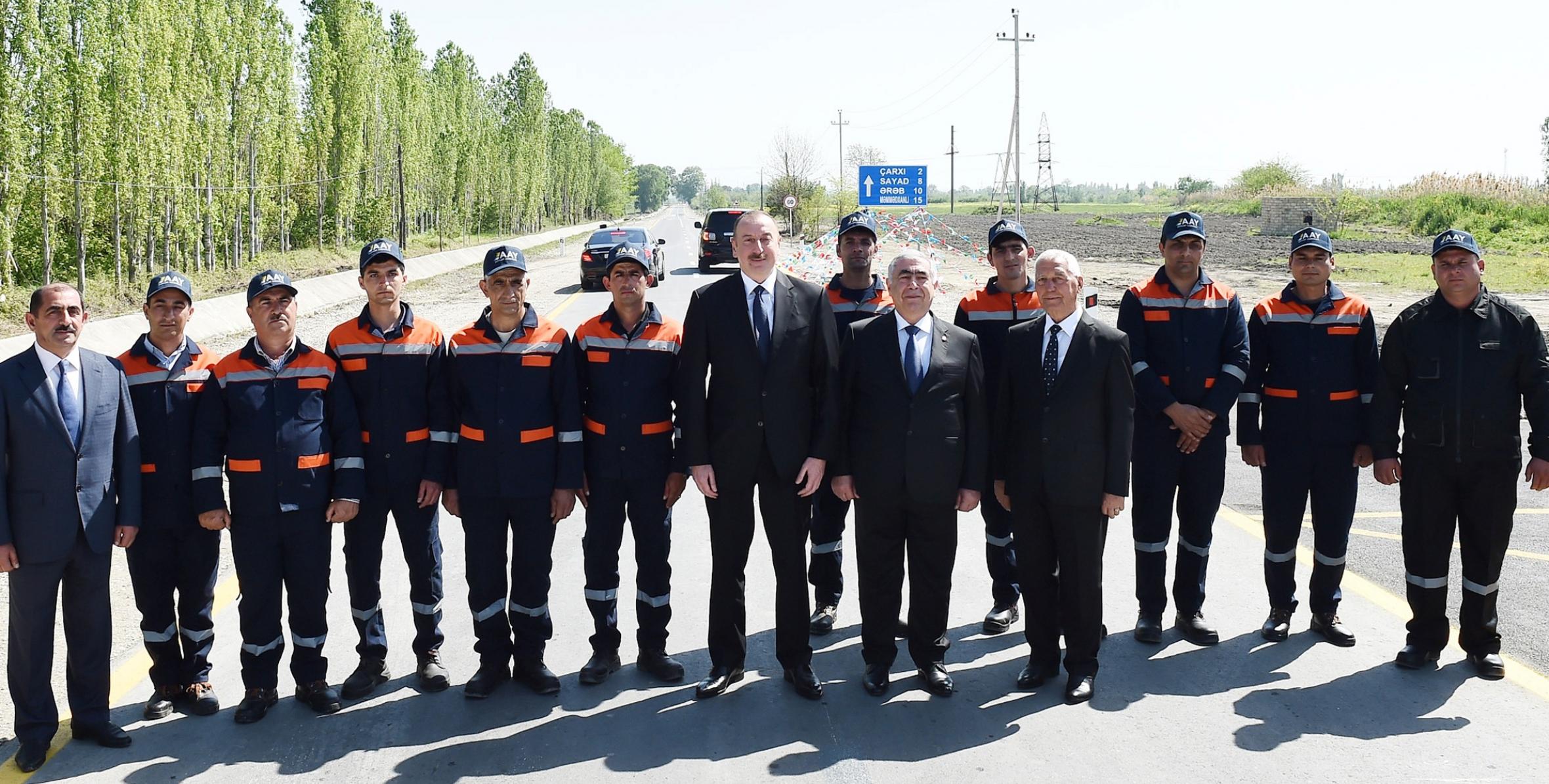 Ильхам Алиев открыл автомобильную дорогу Чархы-Галаган-Гаджилар-Ханлыгоба-Сайад-Мамедханлы после реконструкции и восстановления
