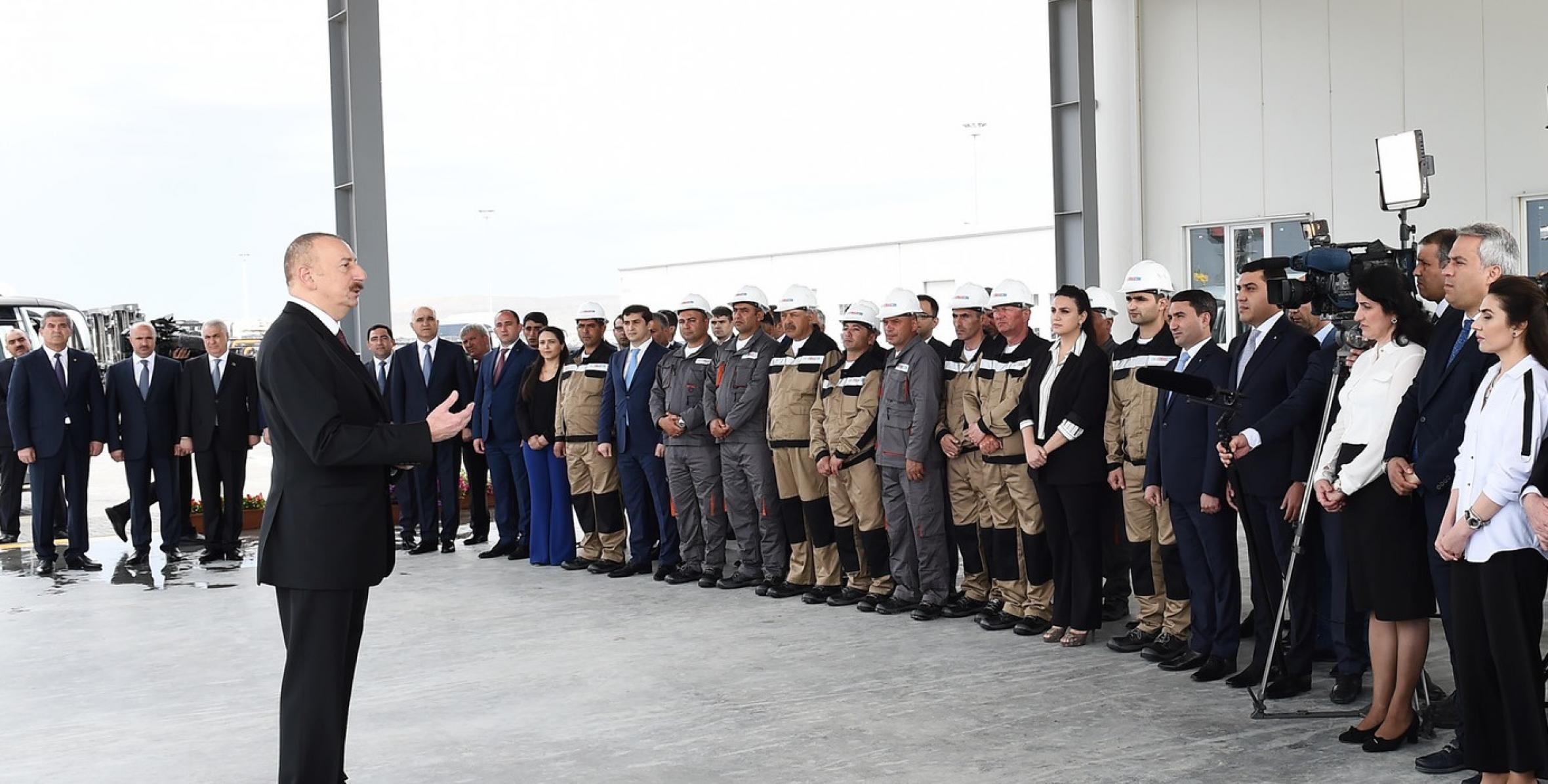 Речь Ильхама Алиева на открытии комплекса Бакинского международного морского торгового порта