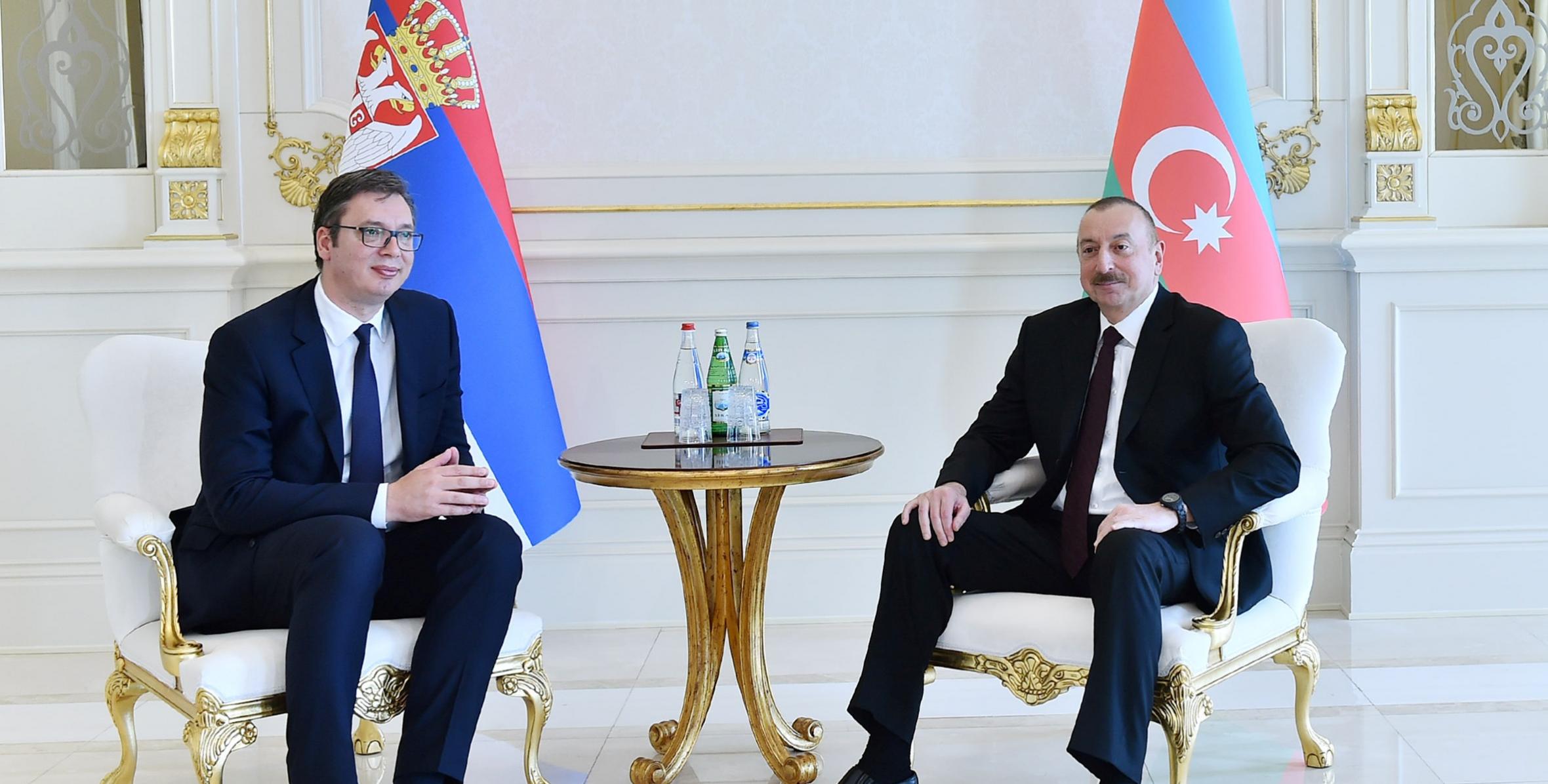 Ilham Aliyev and Serbian President Aleksandar Vucic held one-on-one meeting