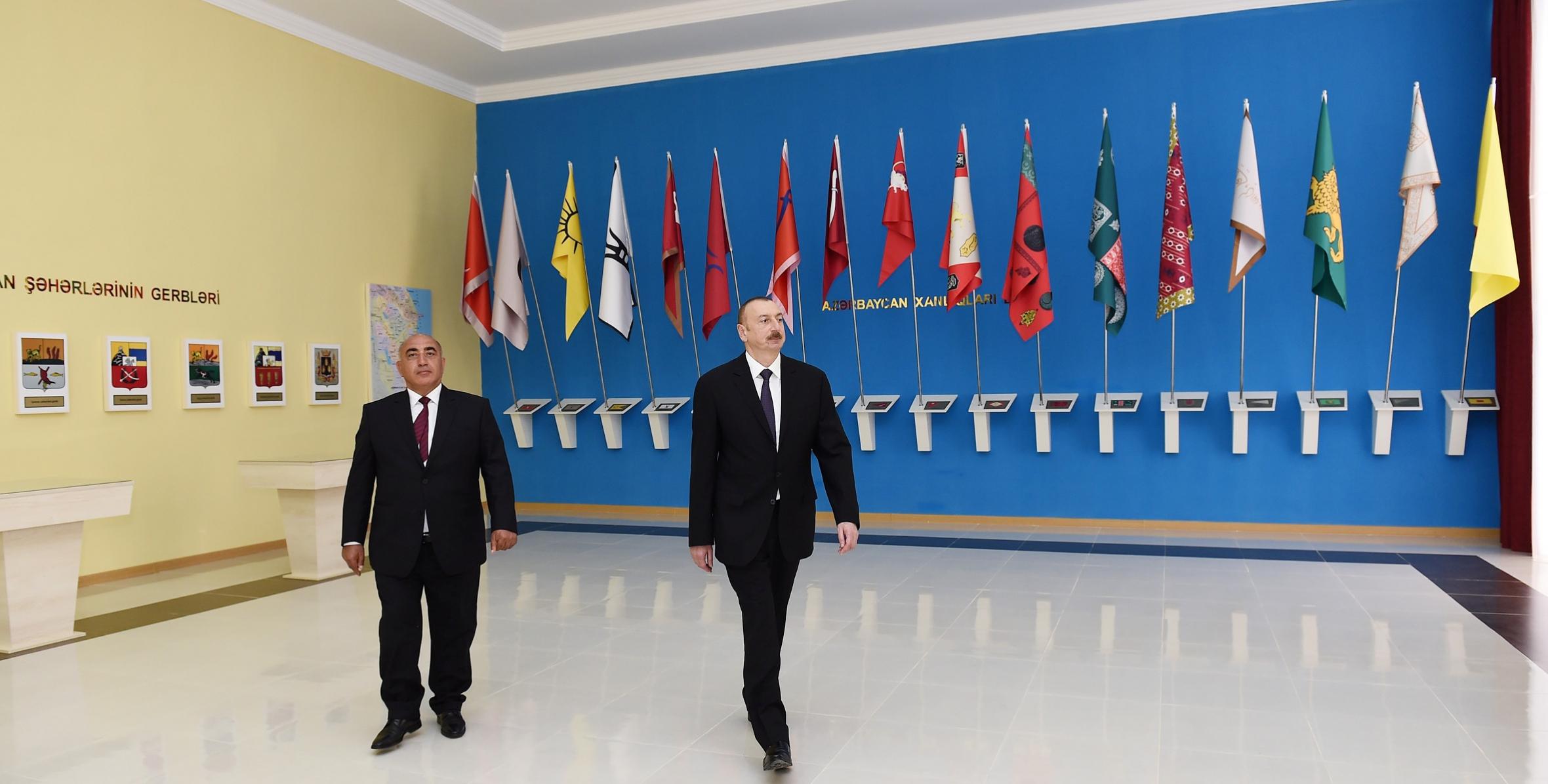 Ильхам Алиев принял участие в открытии Музея флага в Геранбое