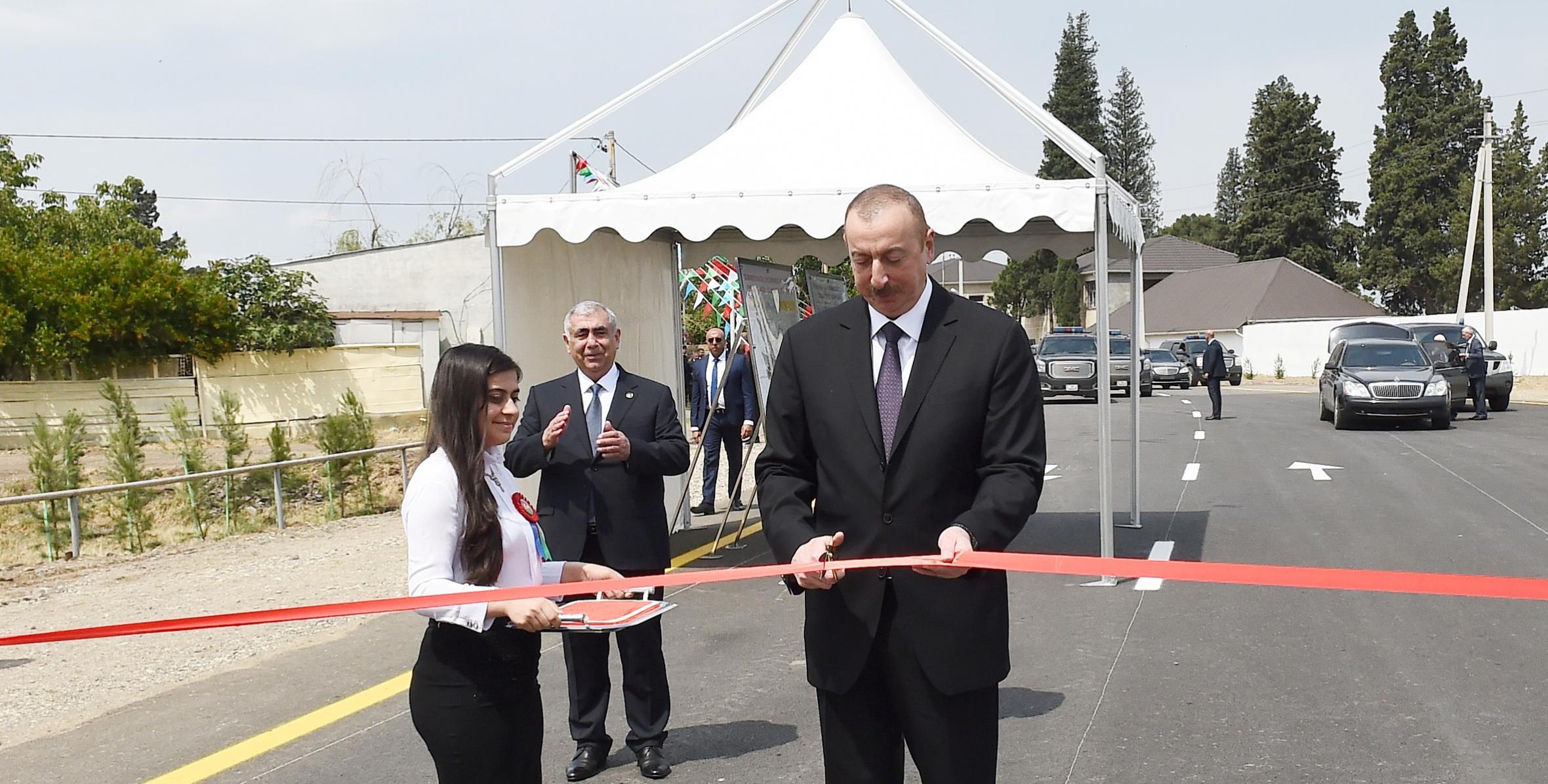 Ильхам Алиев открыл автомобильную дорогу Делимамедли-Муздурлар-Гырыглы в Геранбое