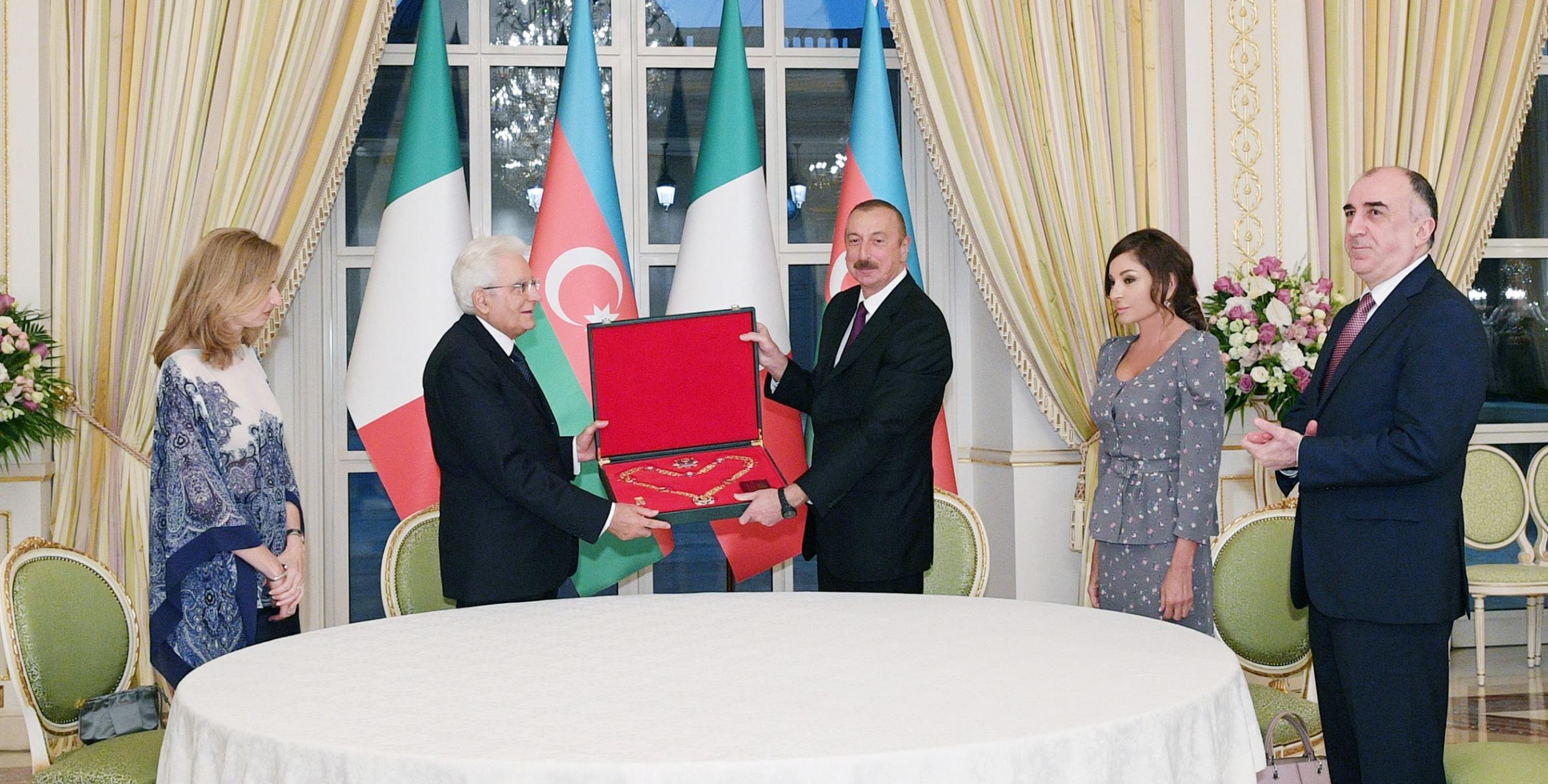 В рамках официального визита Президента Италии в Азербайджан состоялась церемония награждения