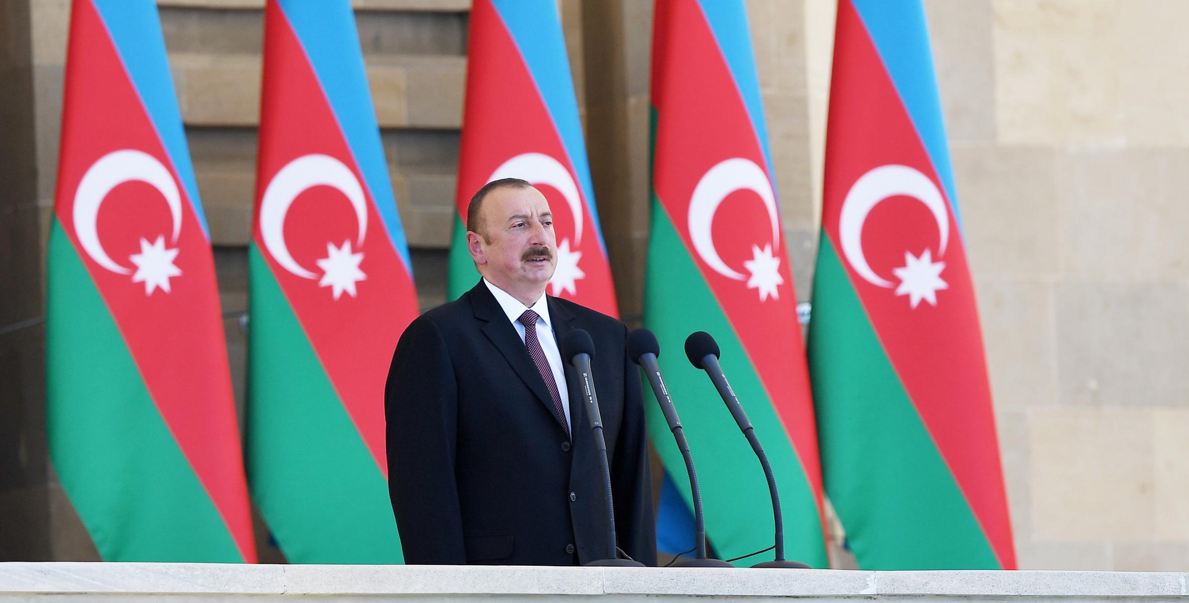 Speech by Ilham Aliyev at the official military parade on the occasion of the 100th anniversary of the Armed Forces