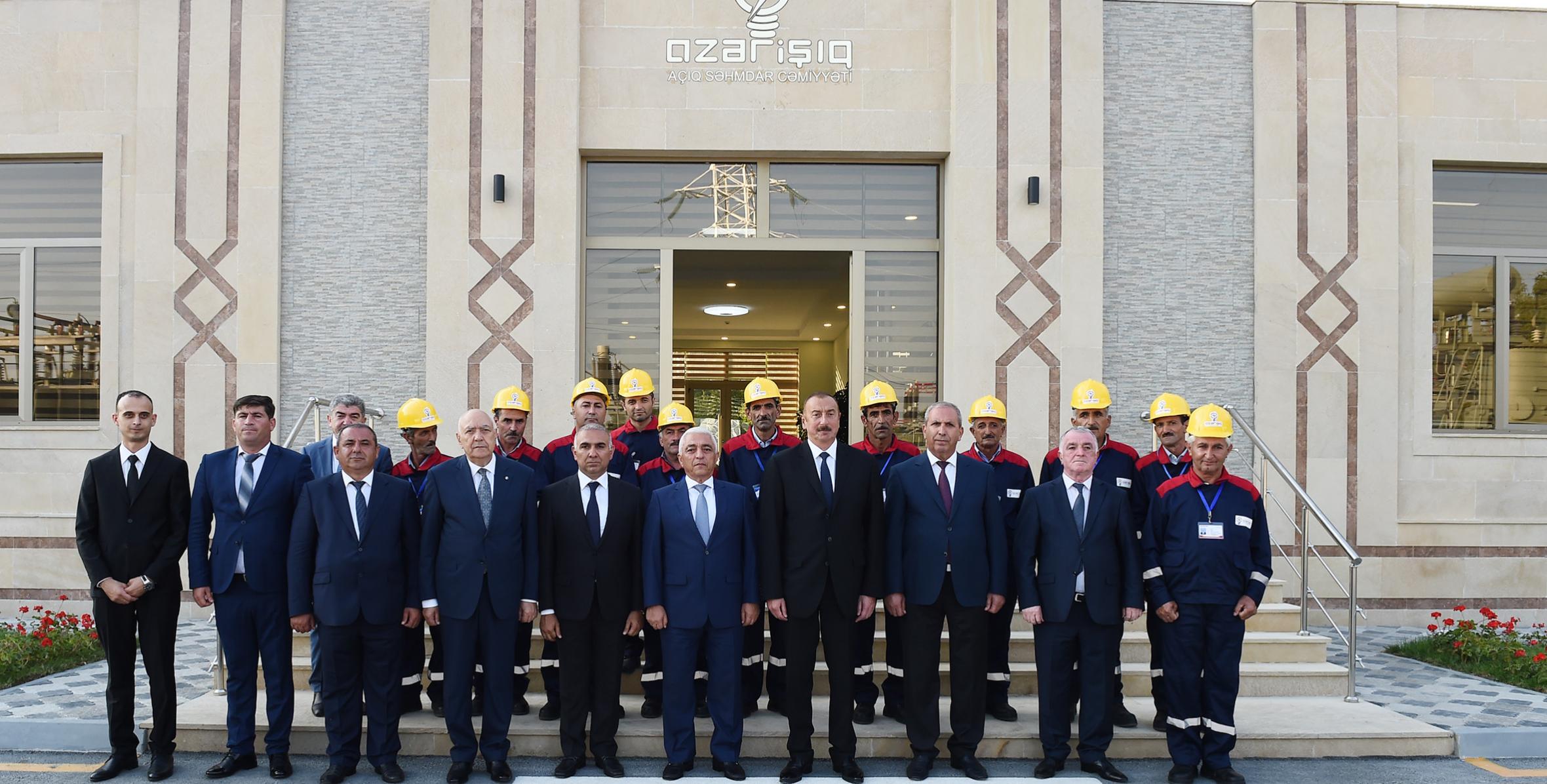 Ильхам Алиев в рамках поездки в Исмаиллинский район принял участие в открытии реконструированной подстанции «Исмаиллы»
