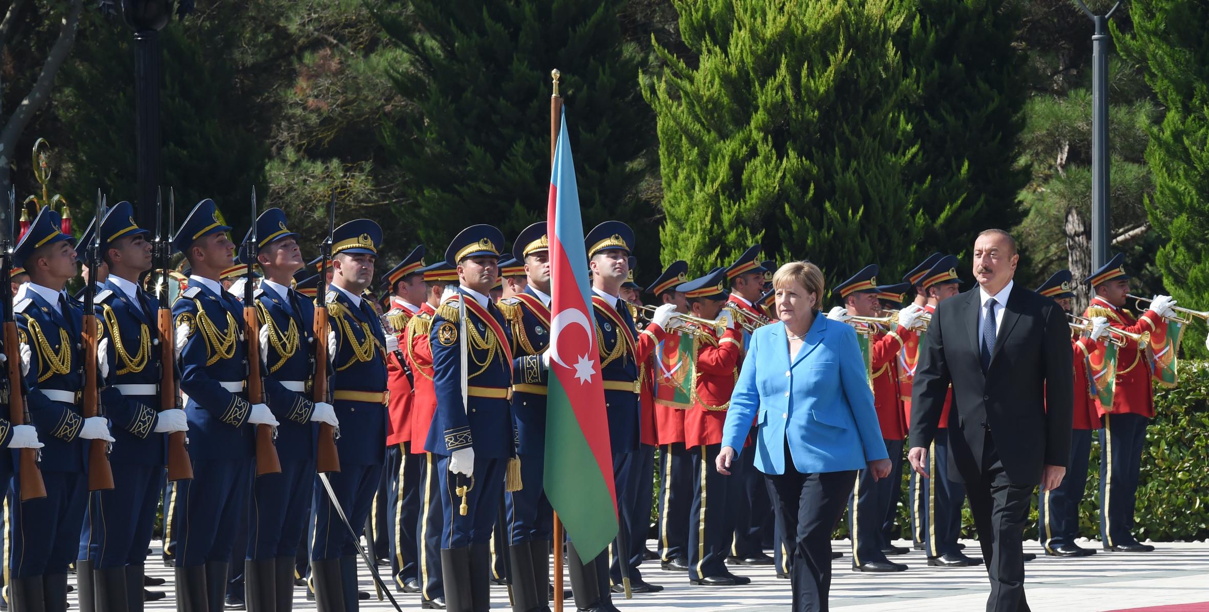 Official welcome ceremony was held for German Federal Chancellor Angela Merkel