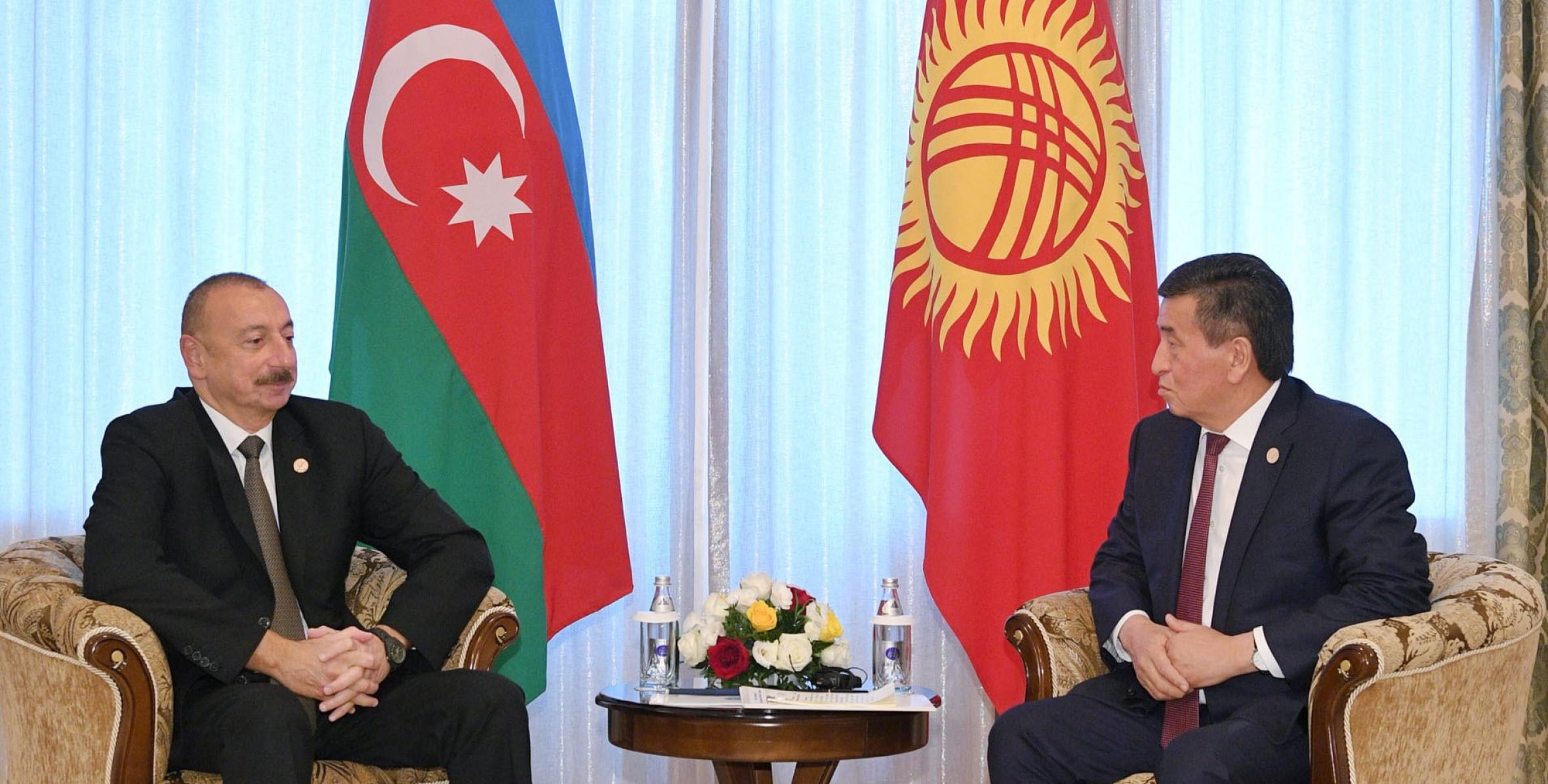 Состоялась встреча Ильхама Алиева с Президентом Кыргызстана Сооронбаем Жээнбековым