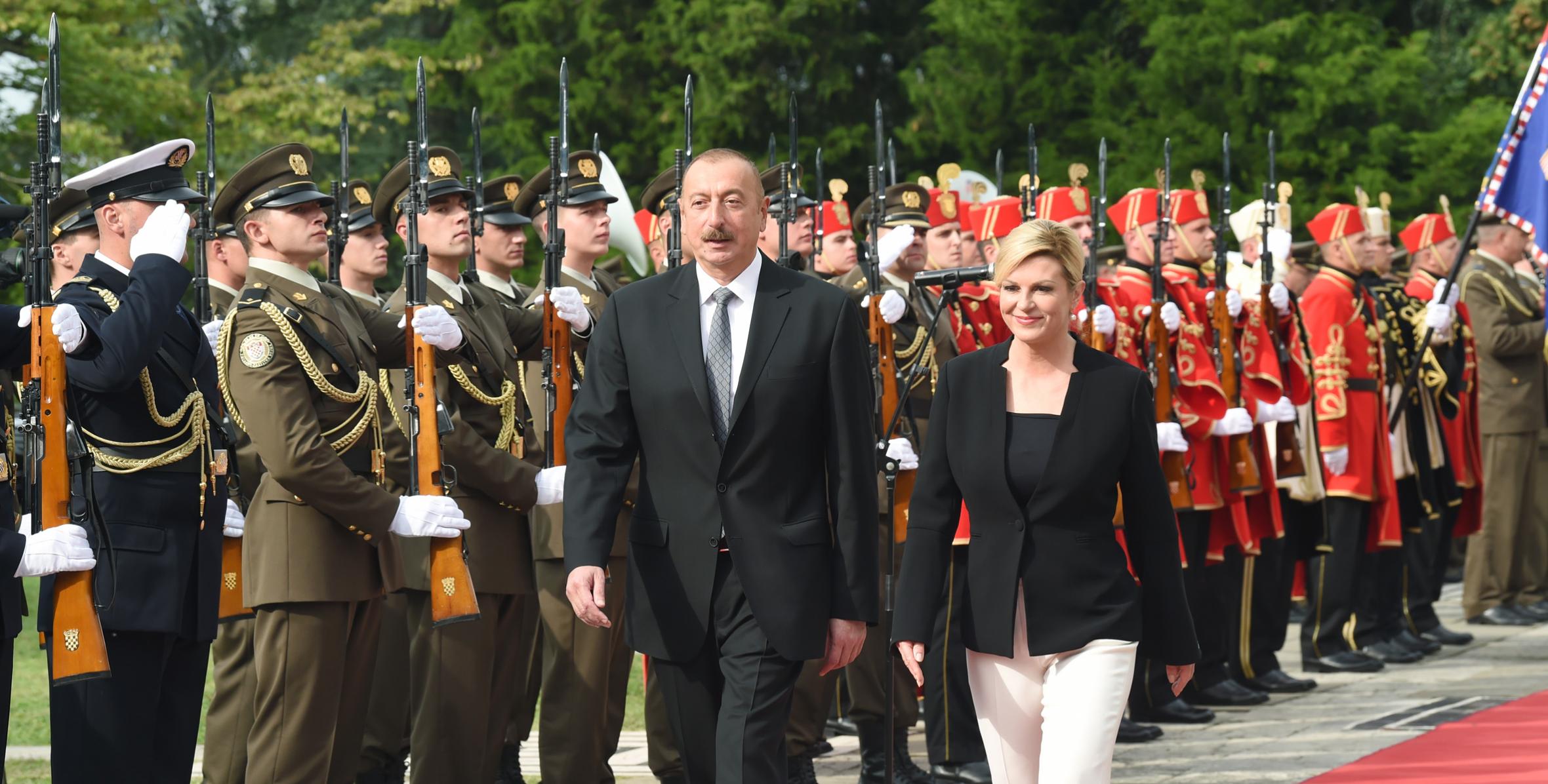 Official welcome ceremony was held for President Ilham Aliyev in Zagreb