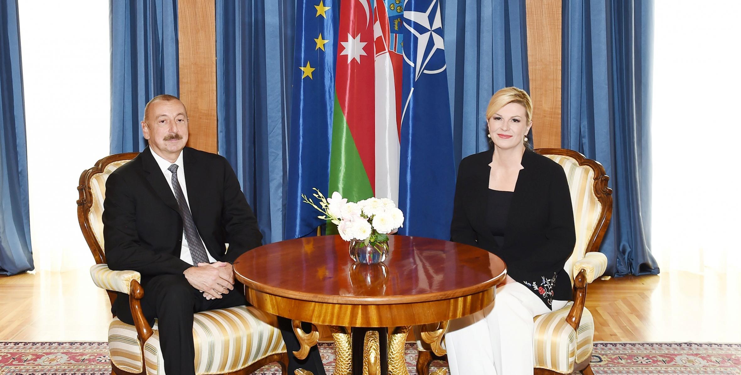 Состоялась встреча Ильхама Алиева и Президента Республики Хорватия Колинды Грабар-Китарович один на один
