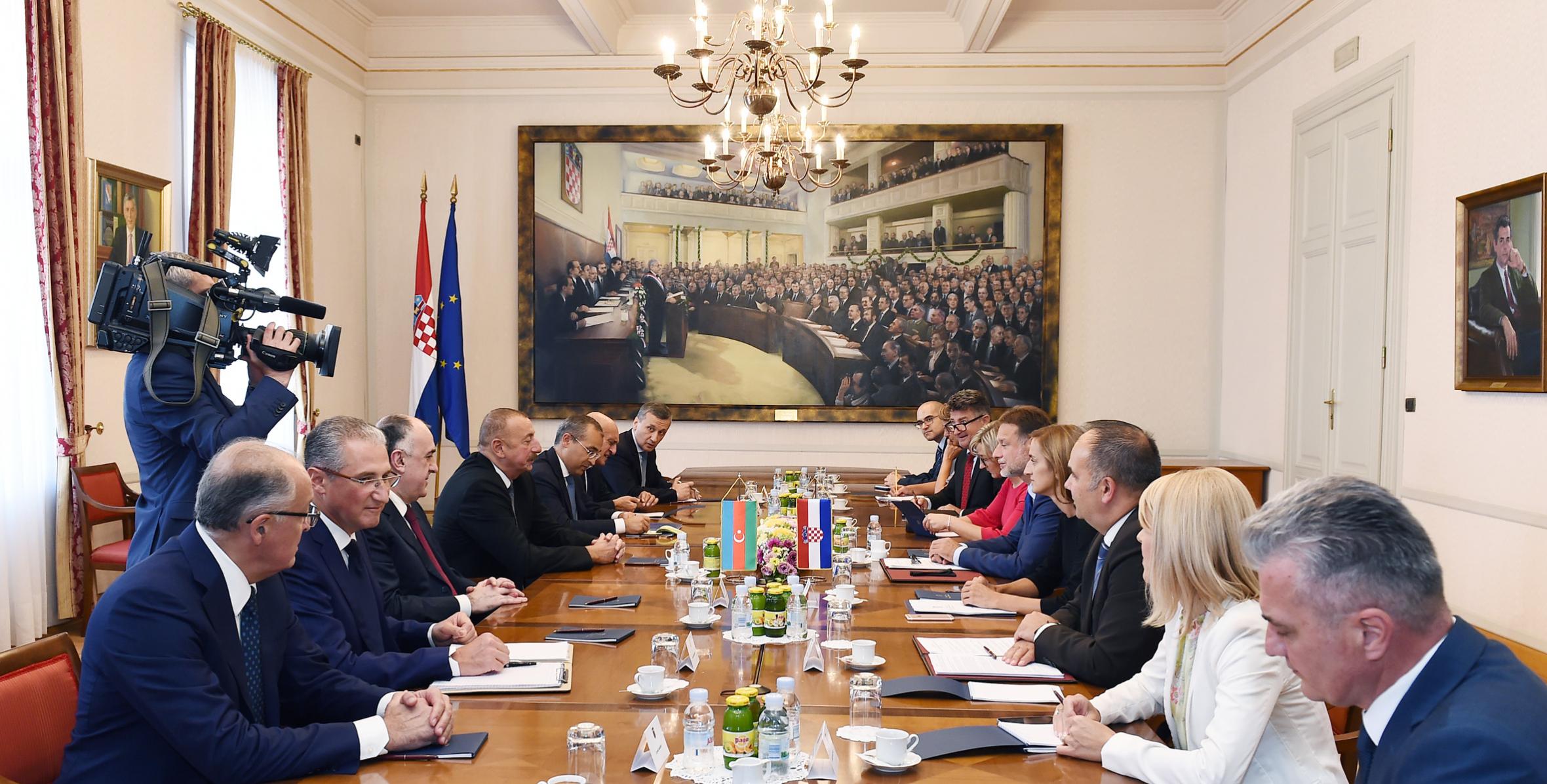 İlham Əliyev Xorvatiya parlamentinin sədri Qordan Yandrokoviç ilə görüşüb