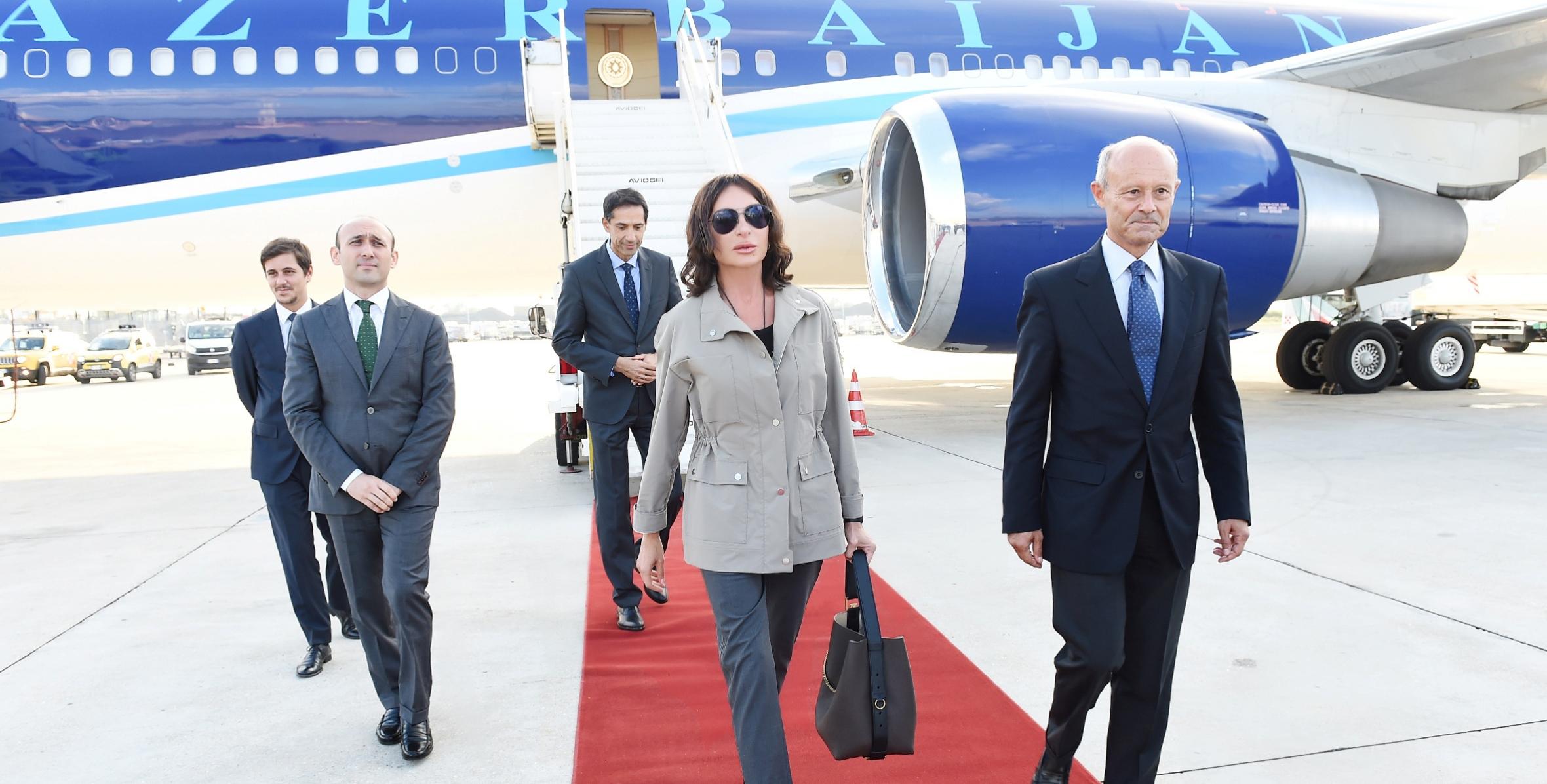 First Vice-President of Azerbaijan Mehriban Aliyeva arrived in Italy for official visit