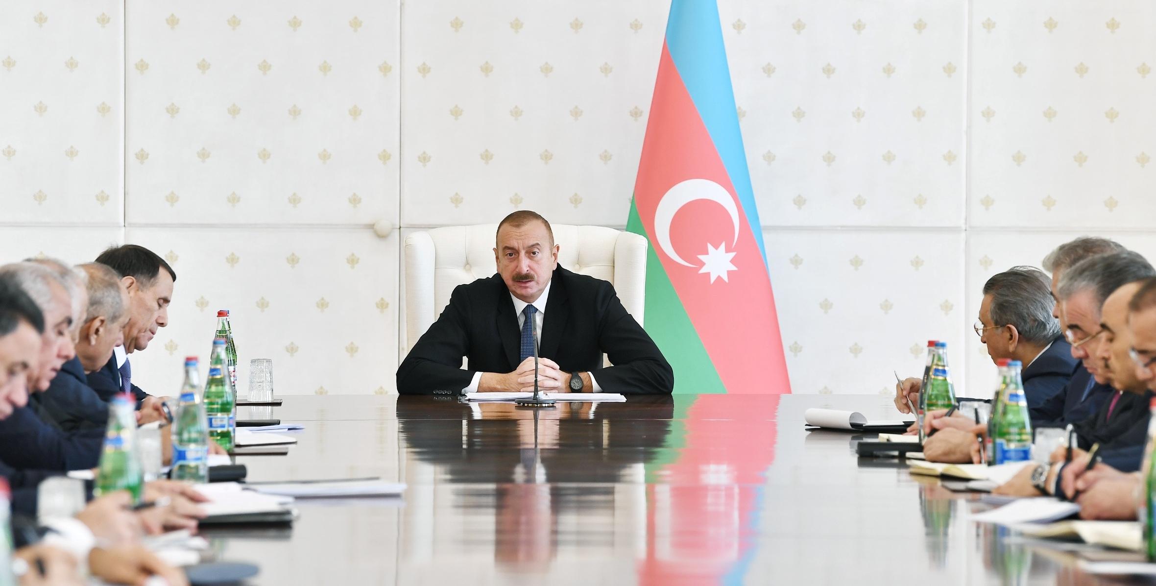 Opening speech by Ilham Aliyev at the on results of socio-economic development in nine months of 2018 and future objectives