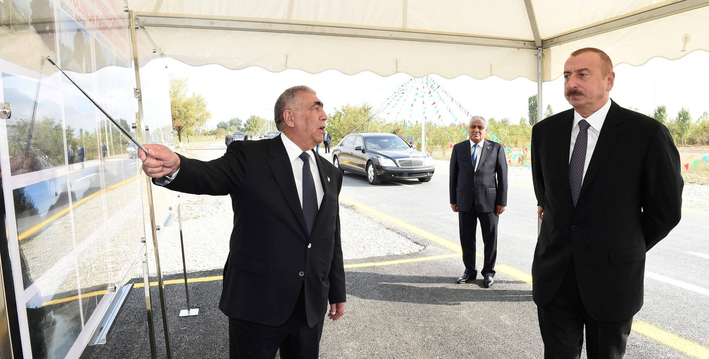 Ilham Aliyev inaugurated Idrisgishlag-Gasimgishlag-Khaspolad-Zargava-Asparasti-Chaygishlag highway in Guba