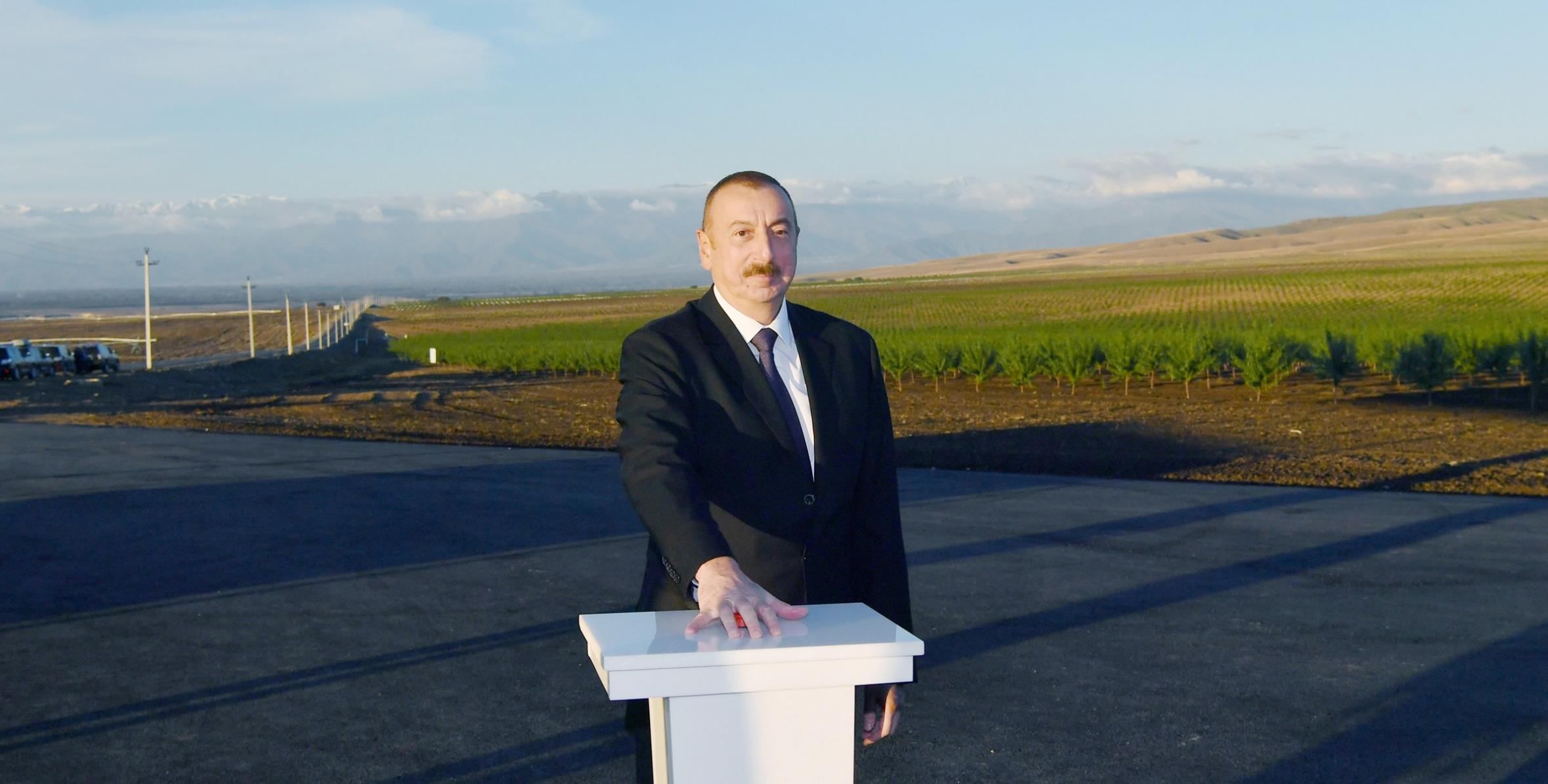 Ильхам Алиев принял участие в открытии Гахского агропарка ООО «Улу Агро»