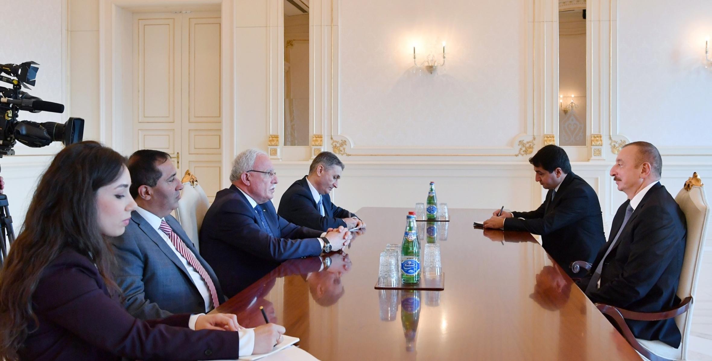 Ilham Aliyev received delegation led by Palestinian foreign minister