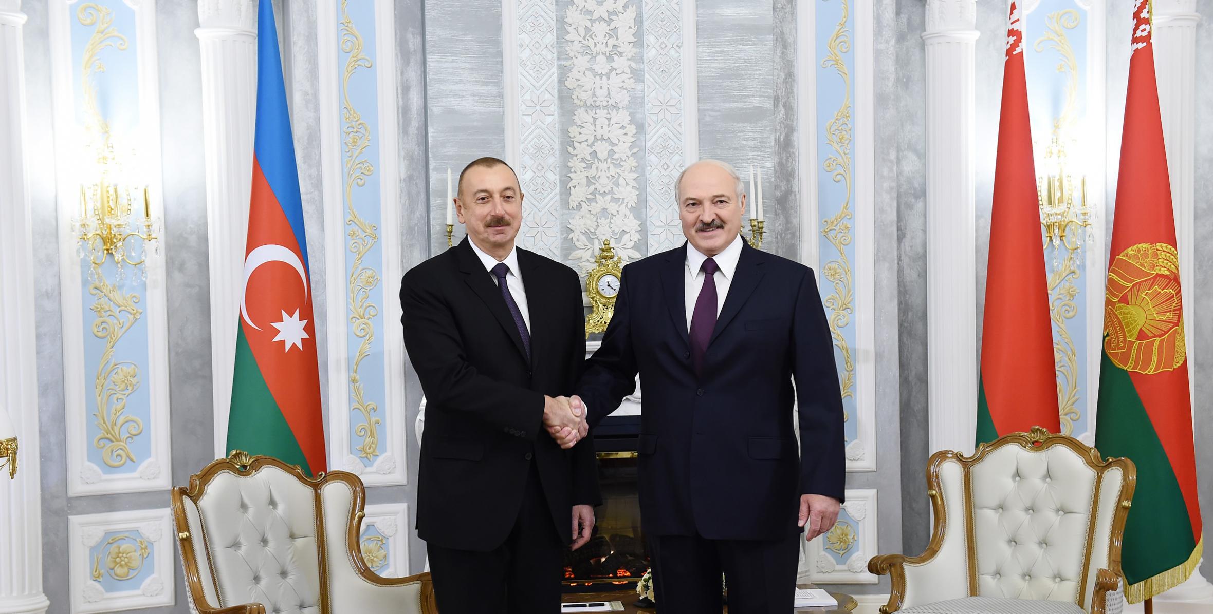 İlham Əliyevin və Belarus Prezidenti Aleksandr Lukaşenkonun təkbətək görüşü olub