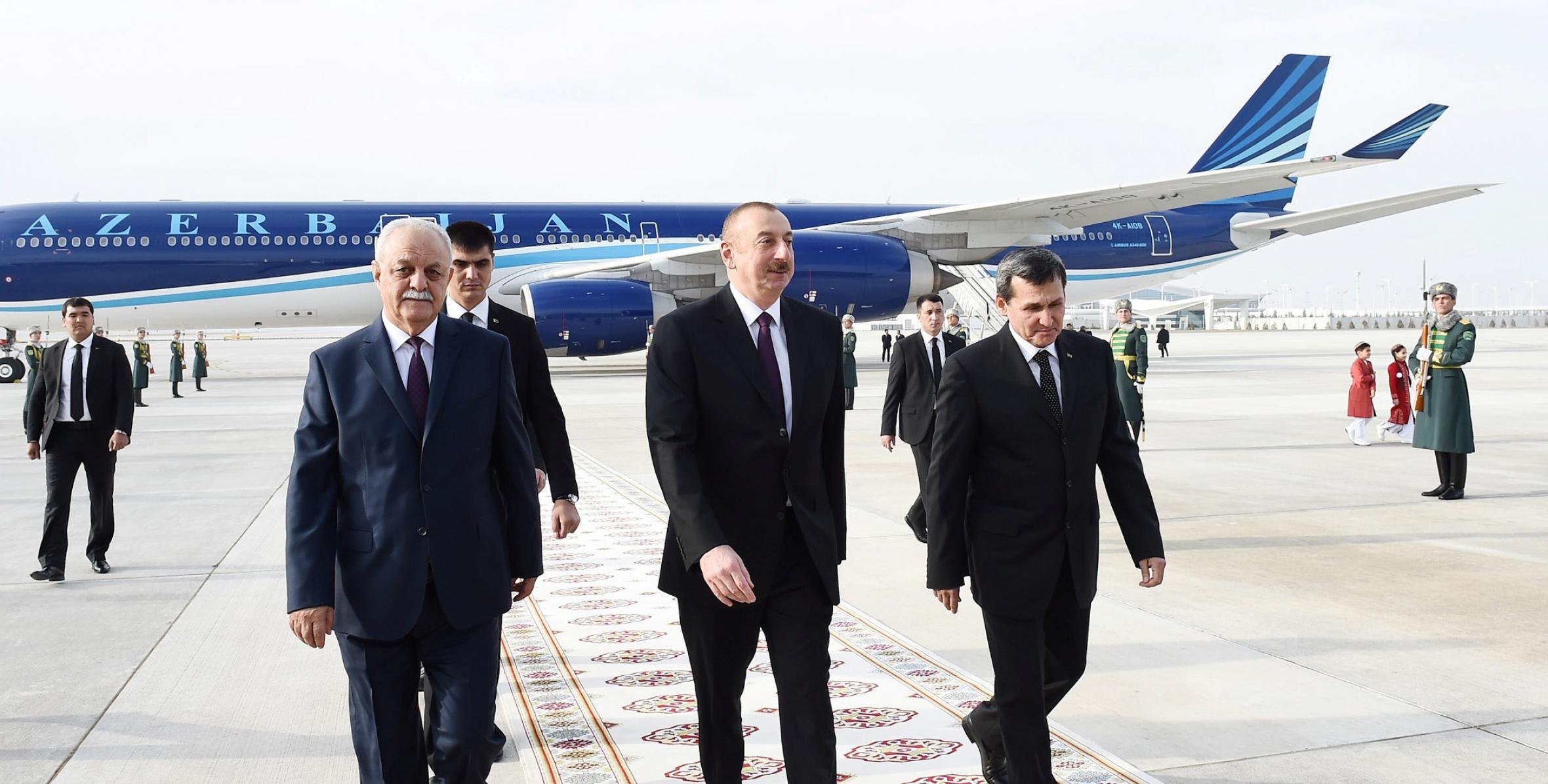 Ilham Aliyev arrived in Turkmenistan for official visit