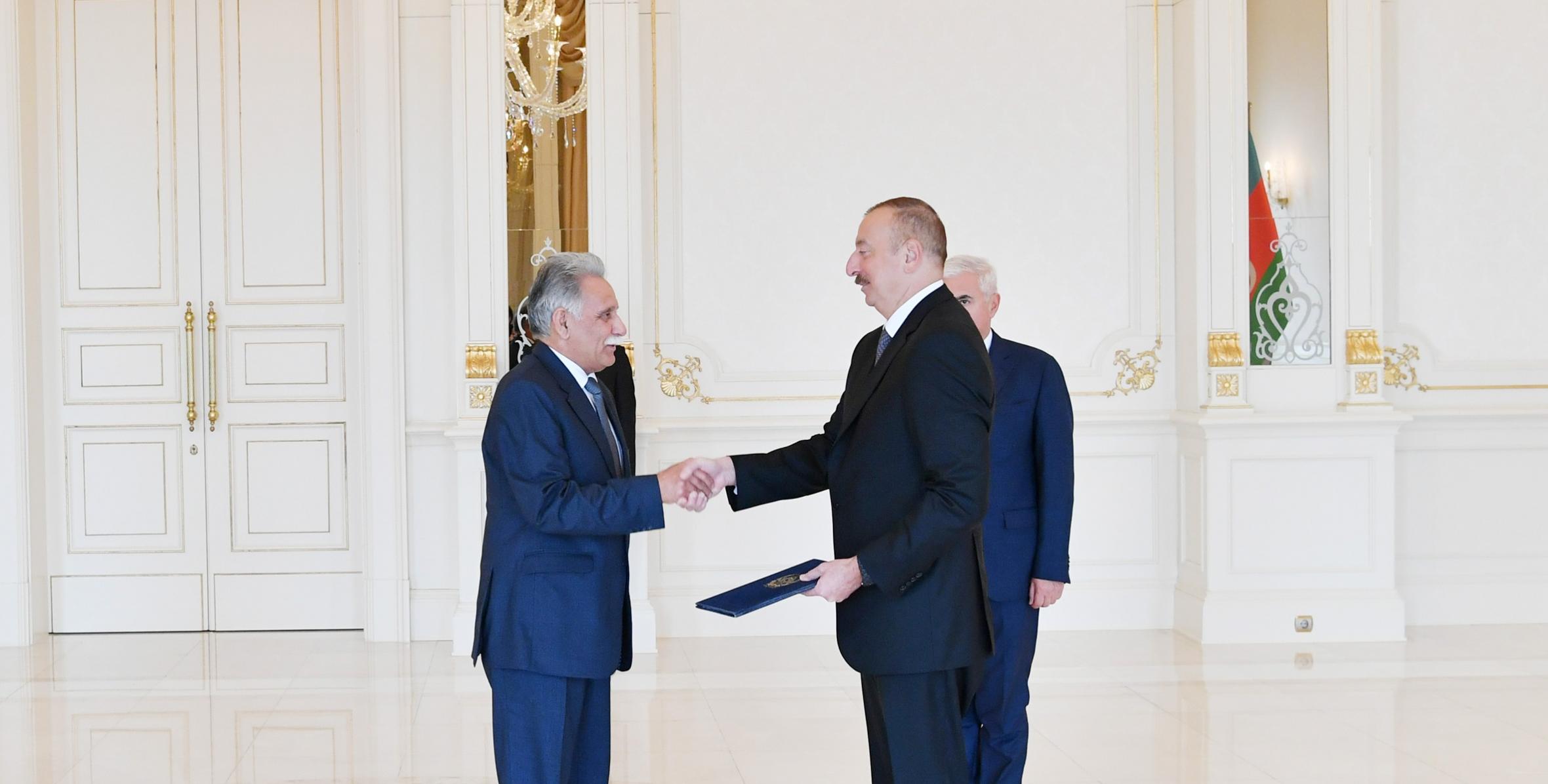Ilham Aliyev received credentials of incoming Afghan ambassador