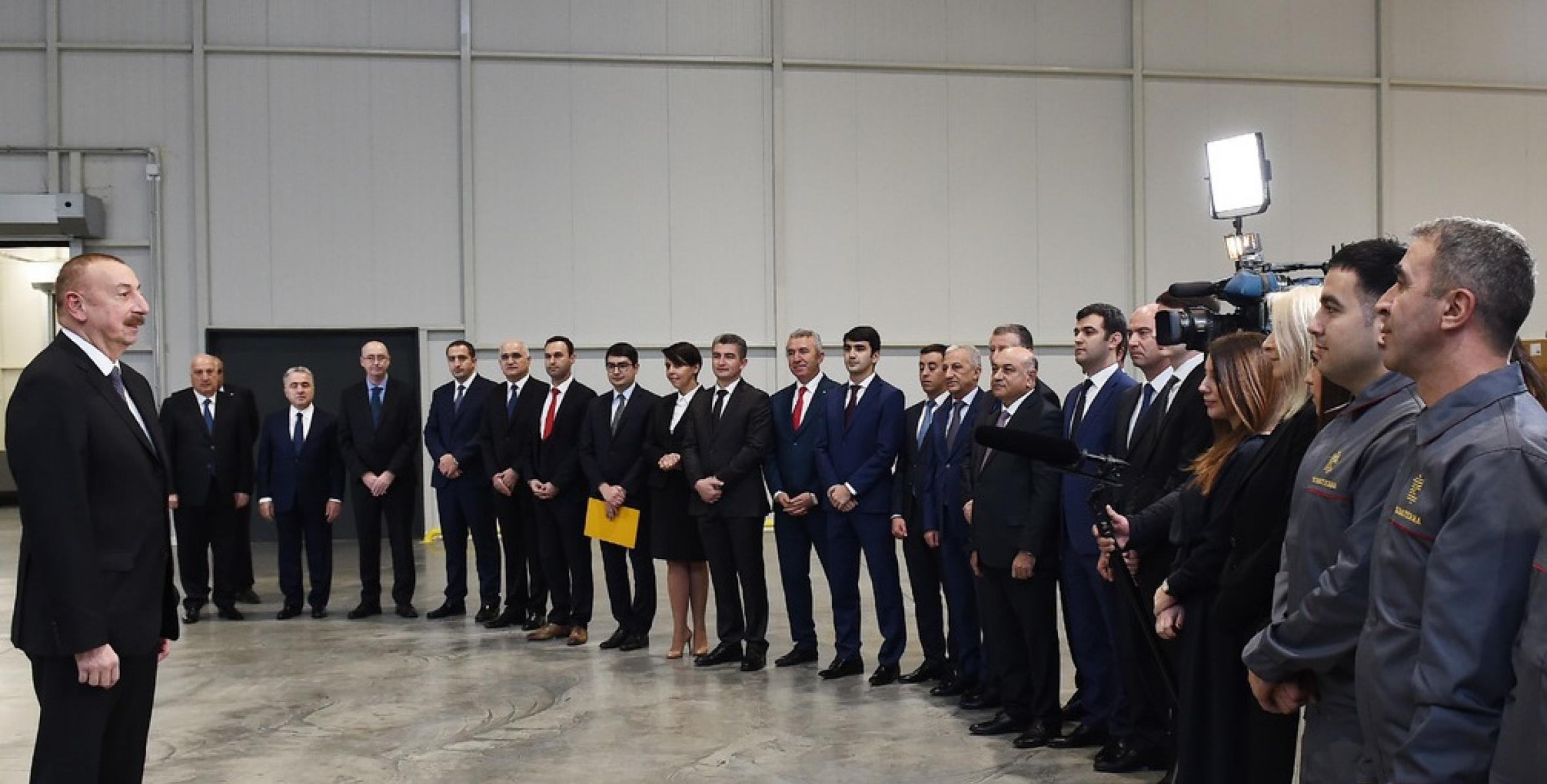 Speech by Ilham Aliyev at the opening of tobacco factory in Sumgayit Chemical Industrial Park