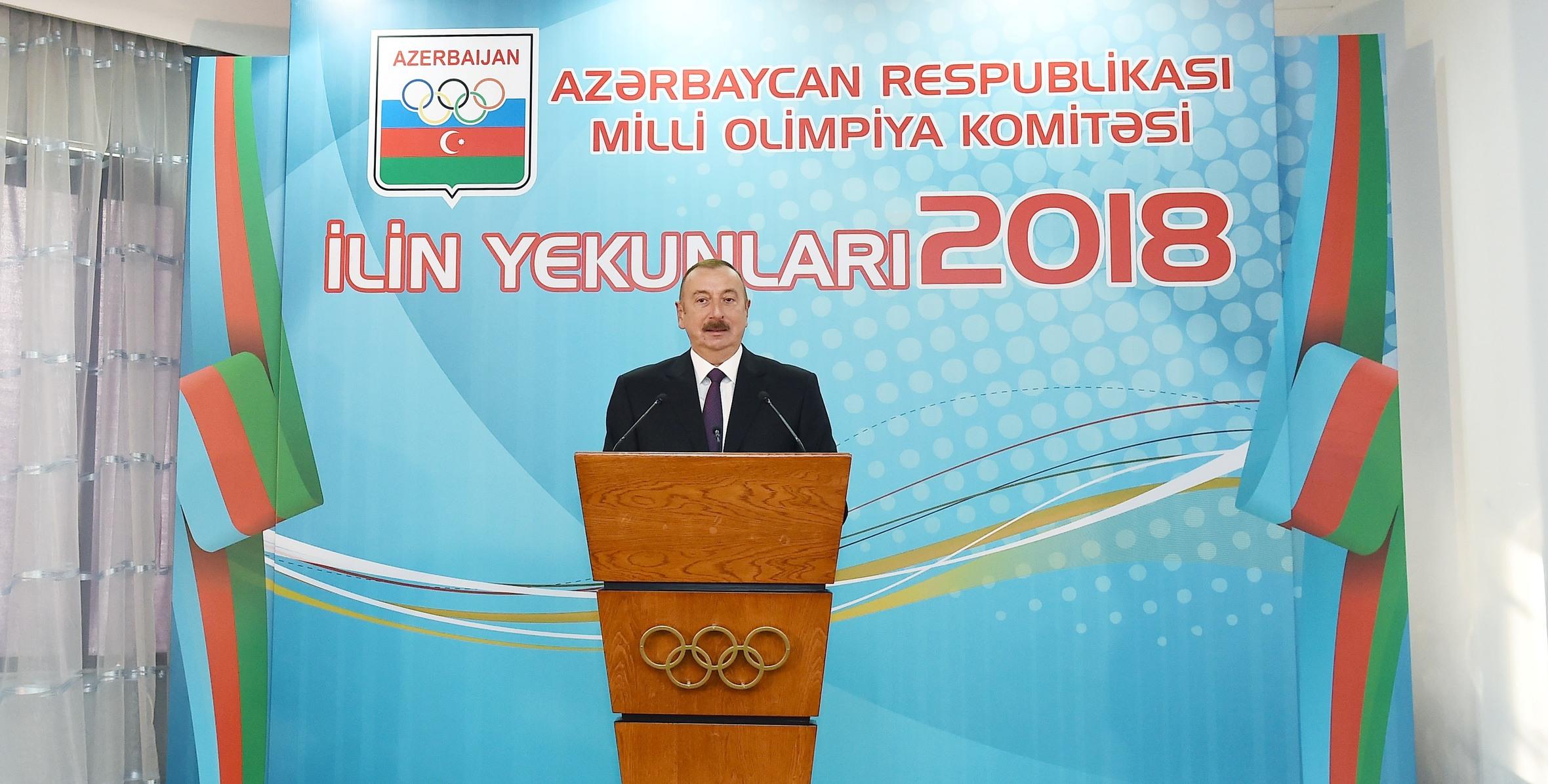 Speech by Ilham Aliyev at the meeting ceremony dedicated to 2018 sporting results