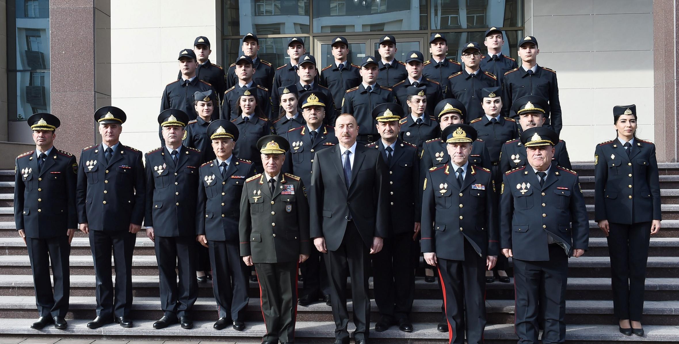İlham Əliyev Daxili İşlər Nazirliyinin Polis Akademiyasında yeni tədris binasının açılışında iştirak edib