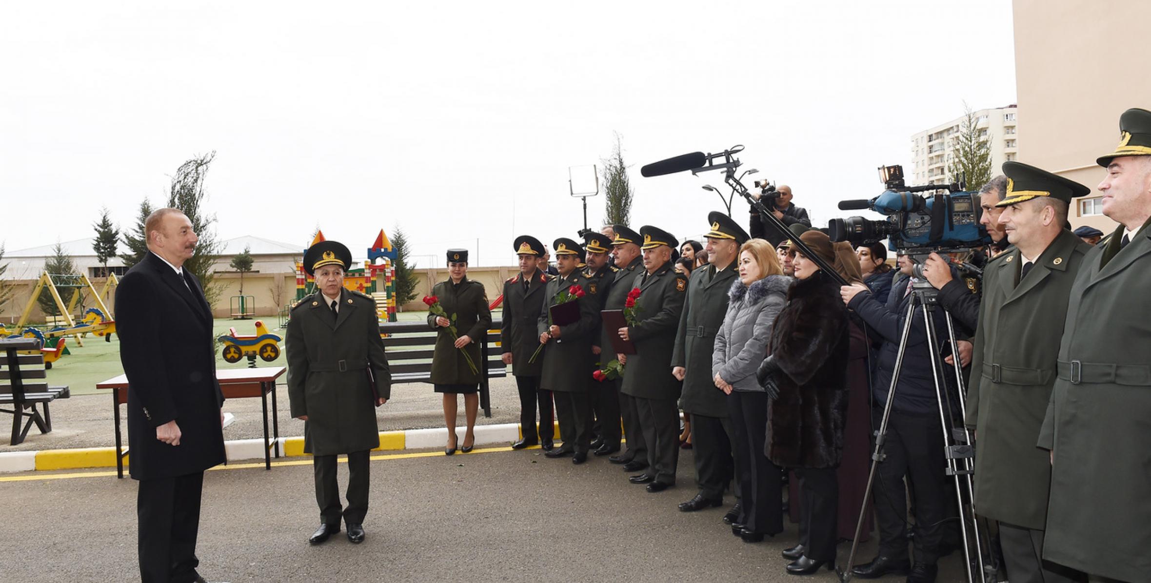 Речь Ильхама Алиева на церемонии предоставления новых квартир военнослужащим в Сабунчинском районе