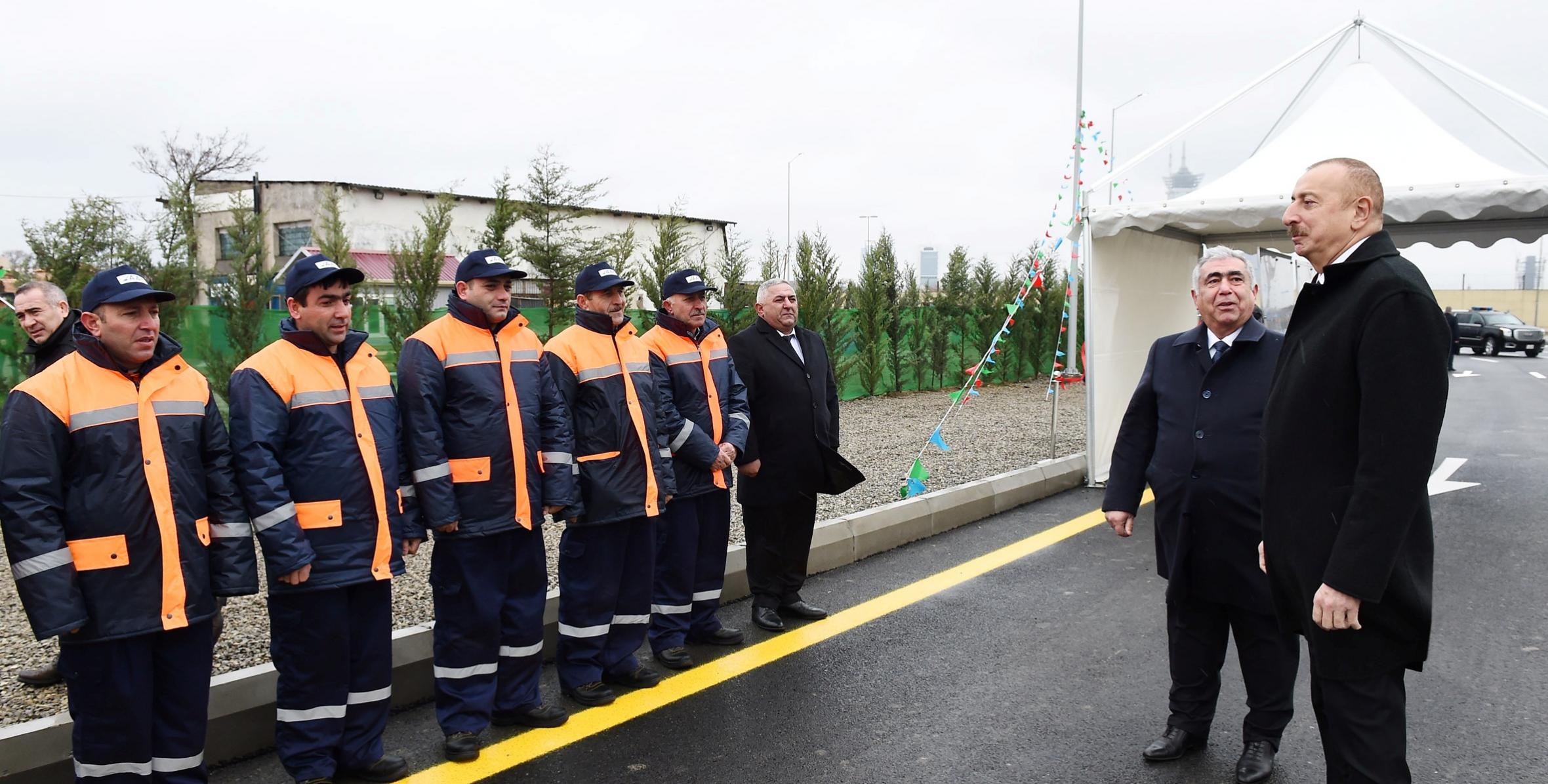 Ilham Aliyev attended opening of newly-built road connecting Ziya Bunyadov avenue with Balakhani-Binagadi highway