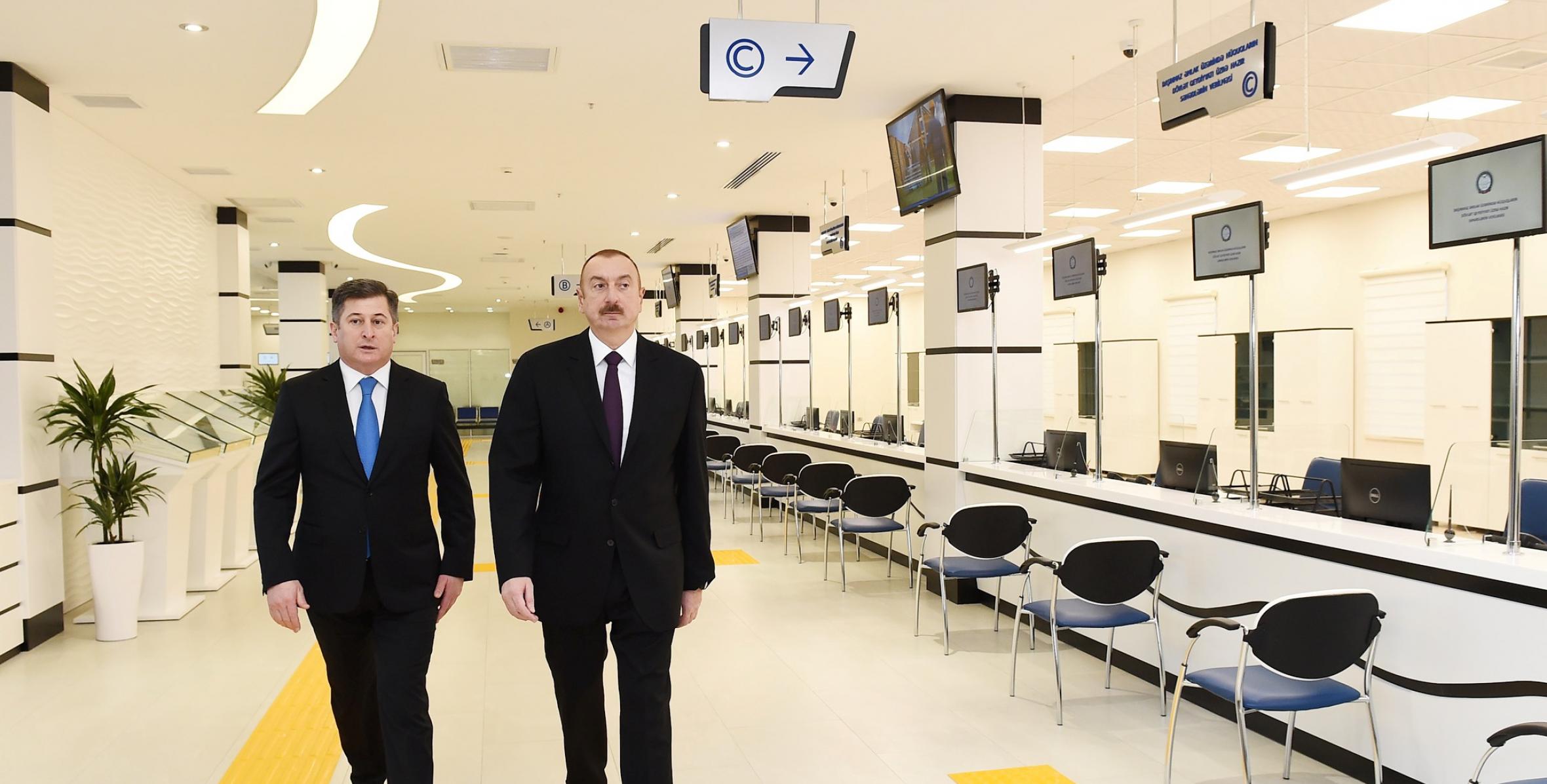 Ильхам Алиев принял участие в открытии нового Пространства оказания имущественных услуг Государственного комитета по вопросам имущества