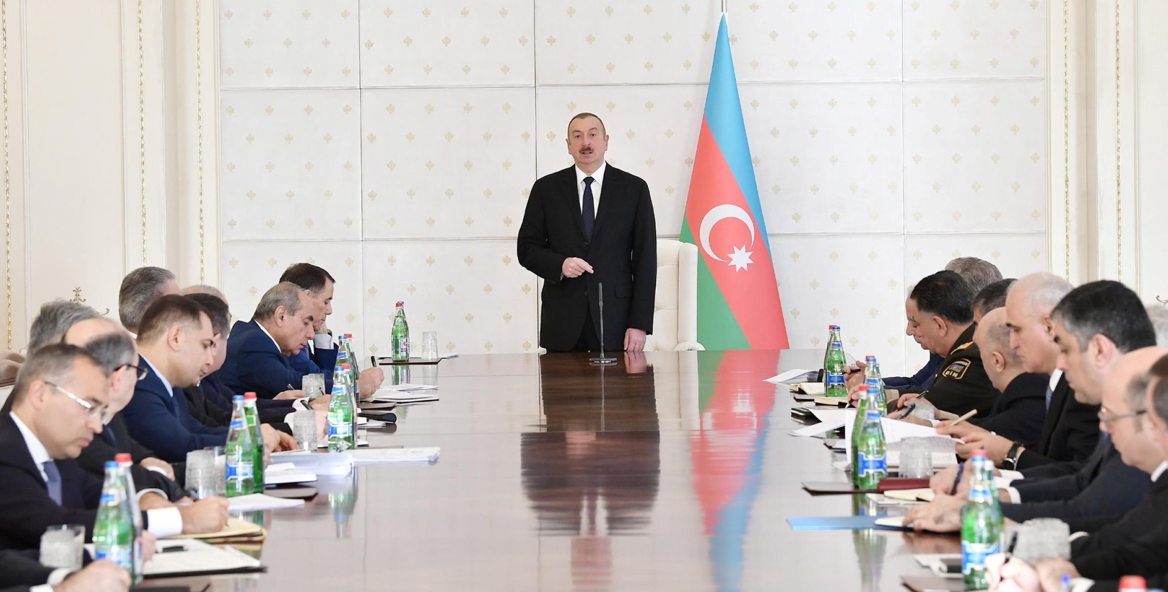 Opening speech by Ilham Aliyev at the meeting of Cabinet of Ministers dedicated to results of socioeconomic development of 2018 and objectives for future