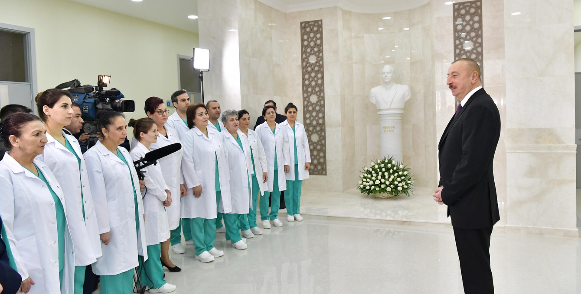 Речь Ильхама Алиева на открытии новой больницы в поселке Гобустан Гарадагского района
