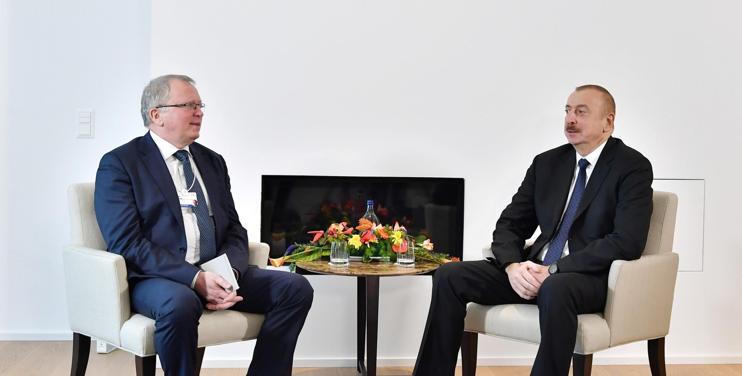 Ilham Aliyev met with Equinor CEO in Davos