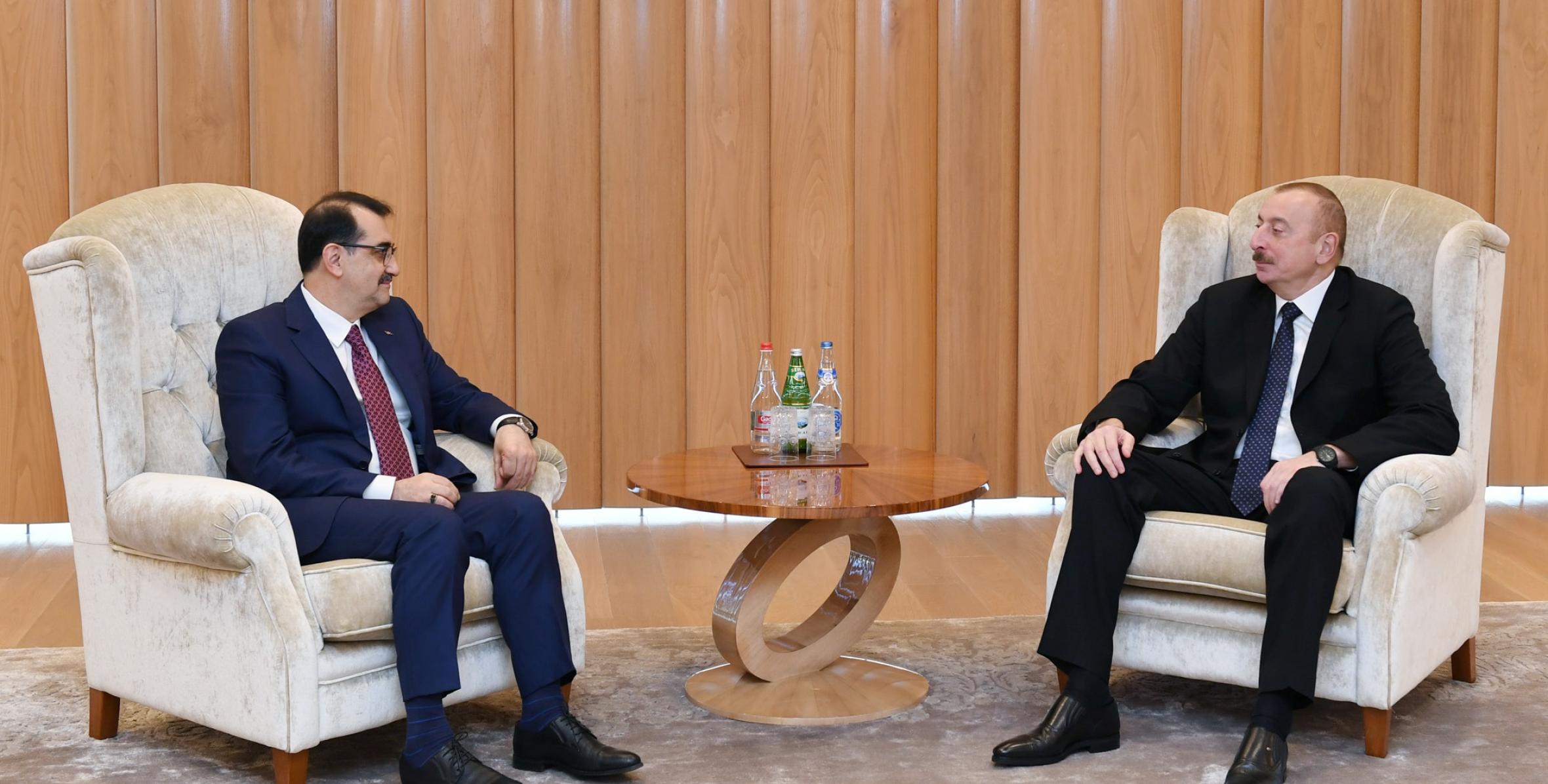 Состоялась встреча Ильхама Алиева с министром энергетики и природных ресурсов Турции