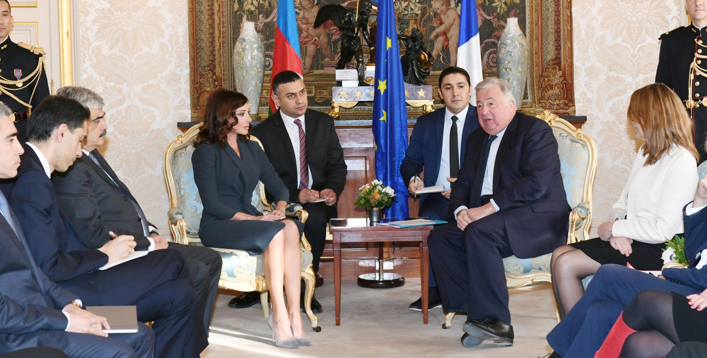 First Vice-President of Azerbaijan Mehriban Aliyeva met with President of French Senate Gerard Larcher