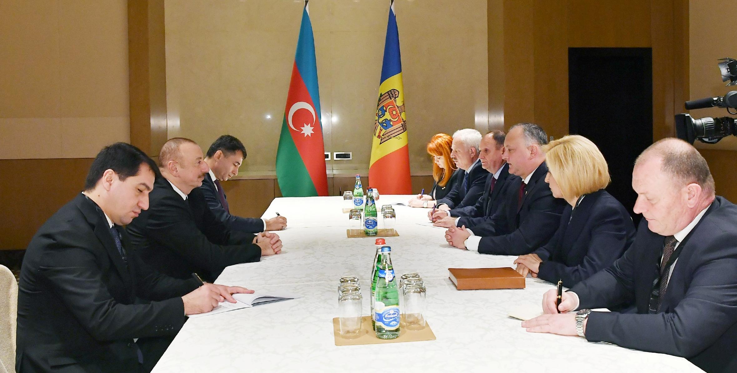 Ilham Aliyev met with Moldovan President Igor Dodon
